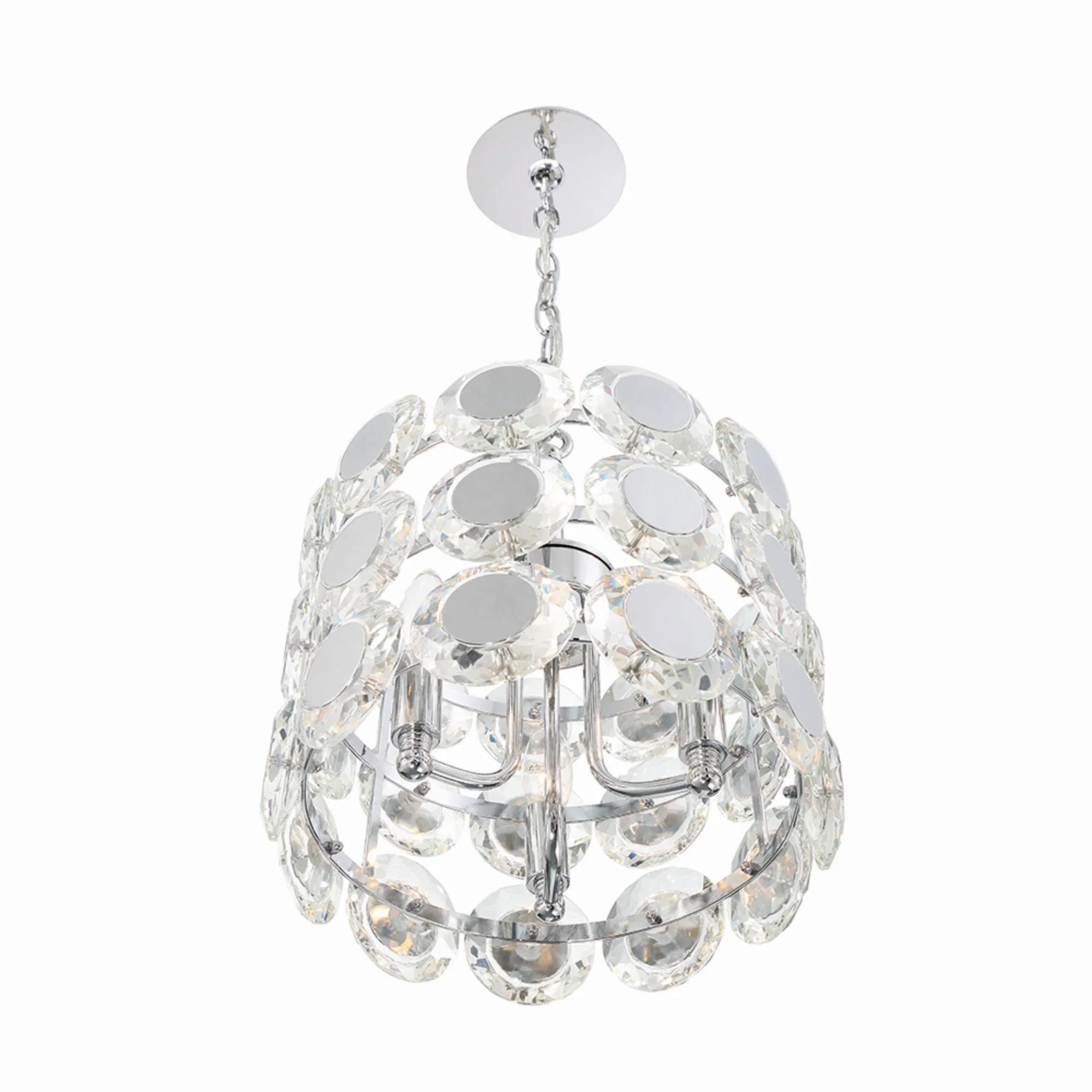 Perrene 3-Light 14" Pendant, Chrome Finish with Crystals - Bees Lighting