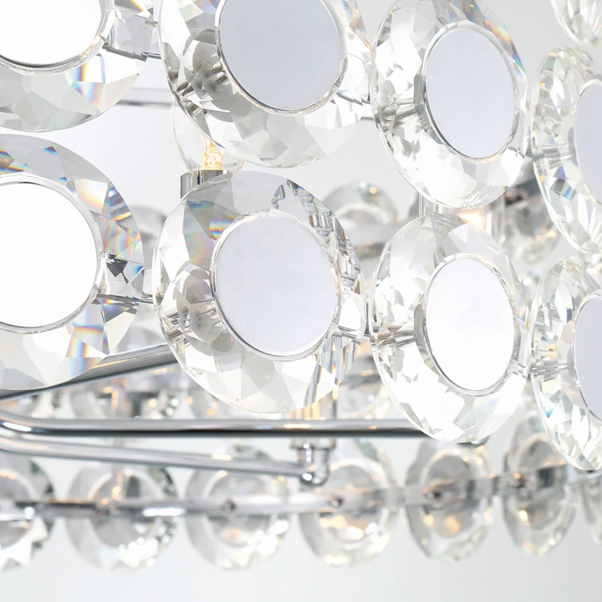 Perrene 8-Light 32" Chandelier, Chrome Finish with Crystals - Bees Lighting