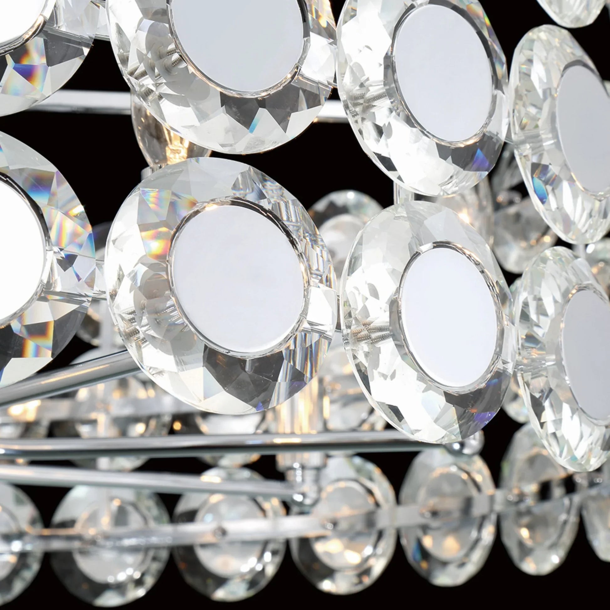 Perrene 8-Light 32" Chandelier, Chrome Finish with Crystals - Bees Lighting