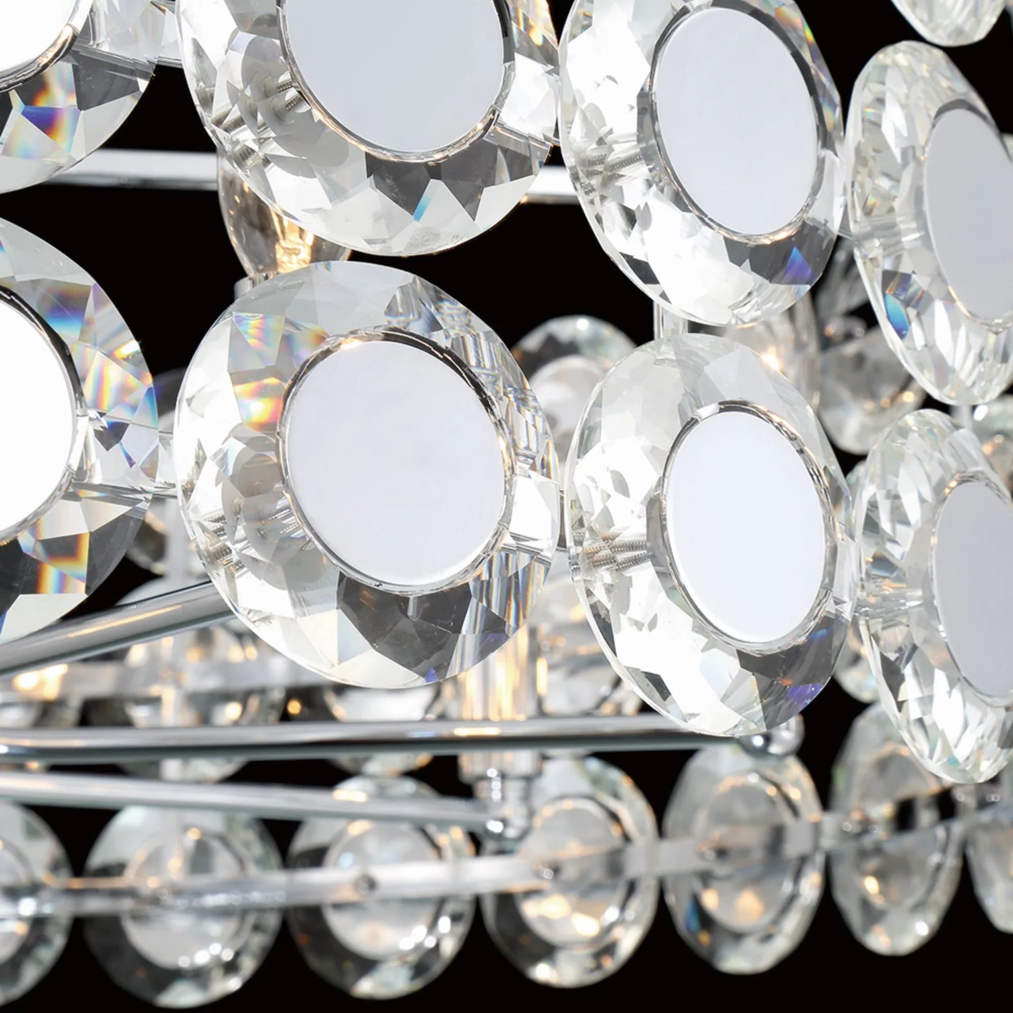 Perrene 8-Light 32" Chandelier, Chrome Finish with Crystals - Bees Lighting