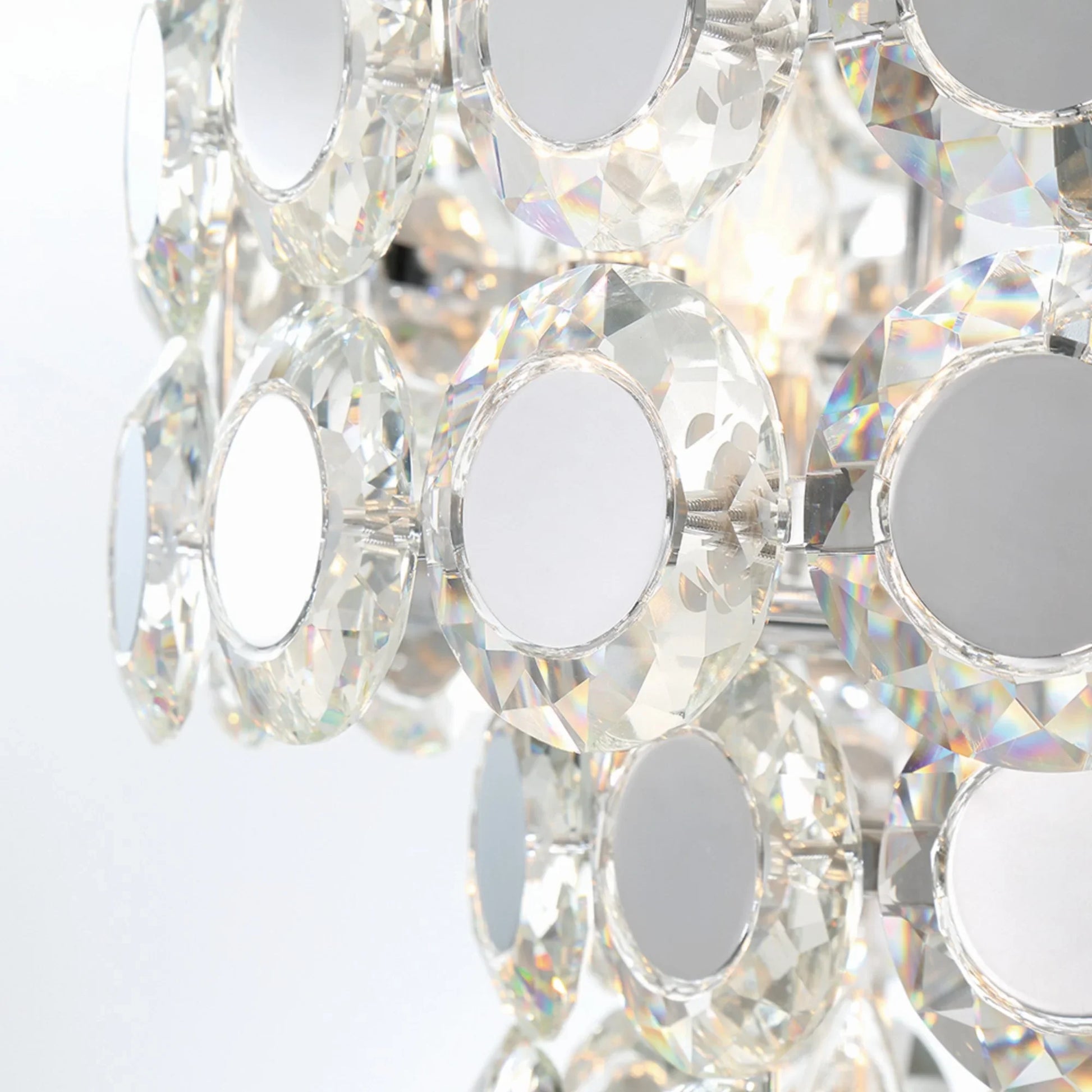 Perrene 4-Tiers 24-Light 45" Chandelier, Chrome Finish with Crystals - Bees Lighting
