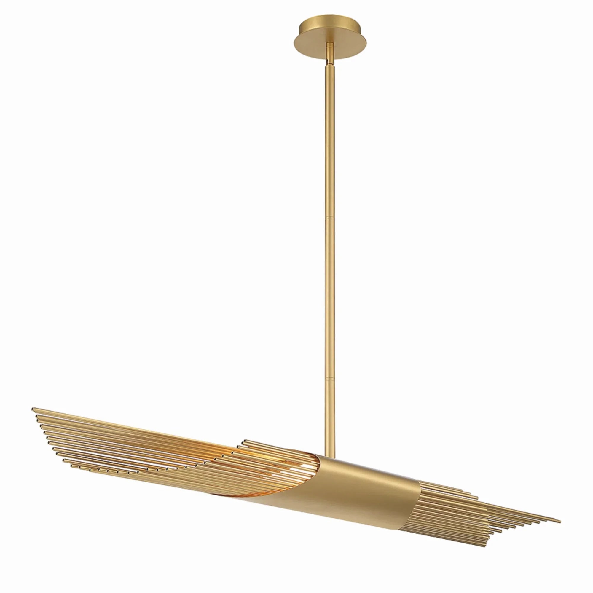 Umura 2-Light 49" LED Linear Chandelier, Gold Finish - Bees Lighting