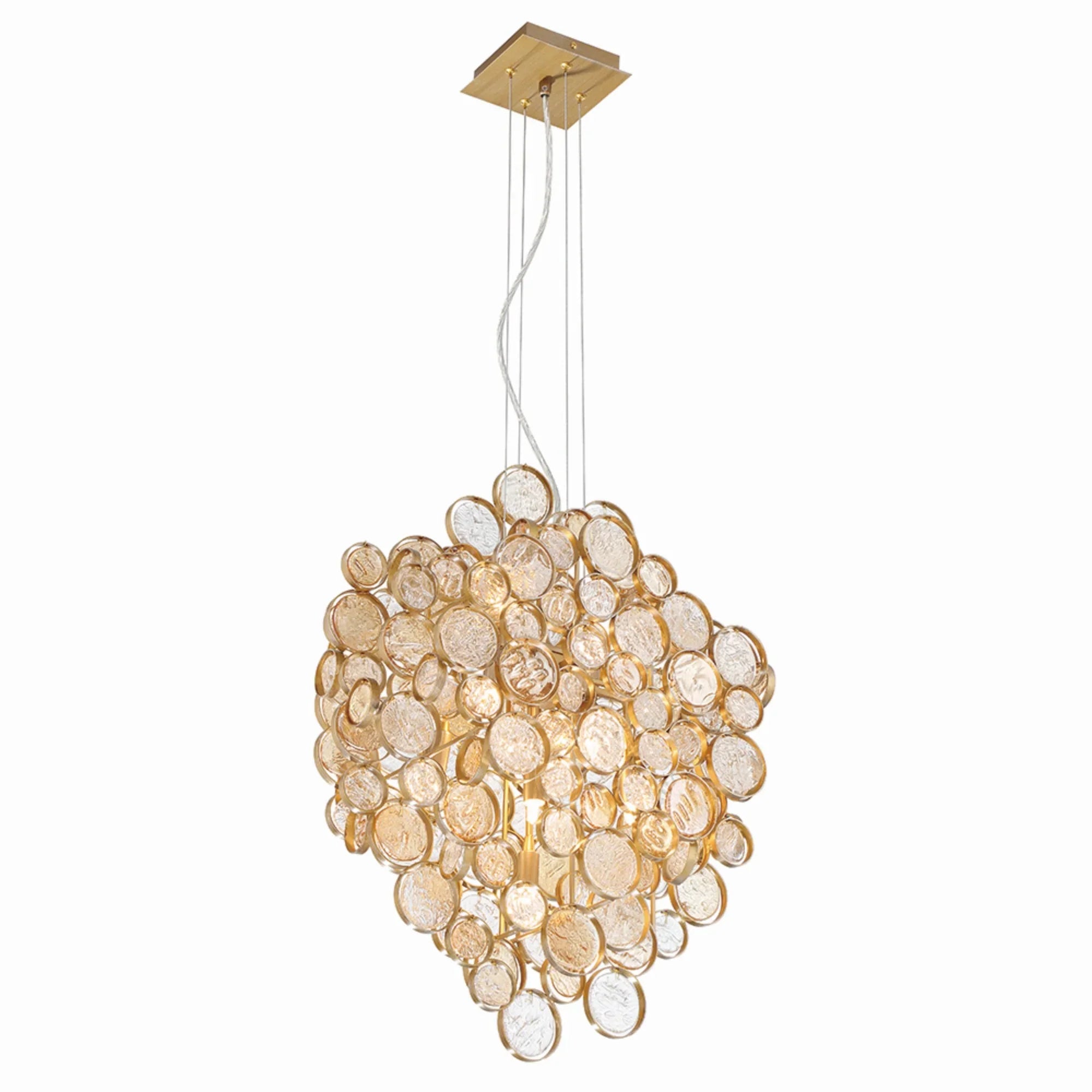 Trento 7-Light 25" Chandelier, Gold Finish - Bees Lighting