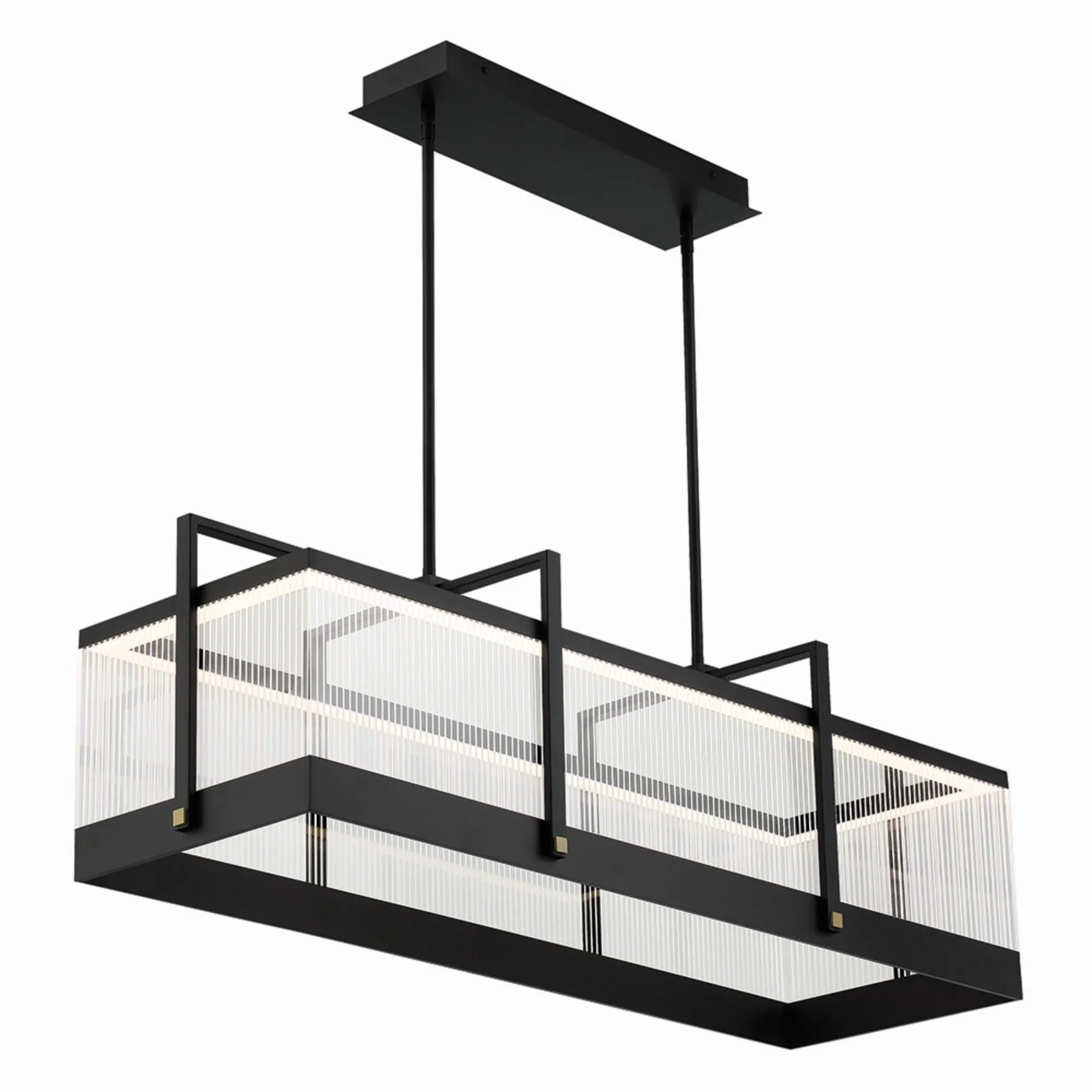 Tye 41" LED Linear Chandelier, Black Finish - Bees Lighting