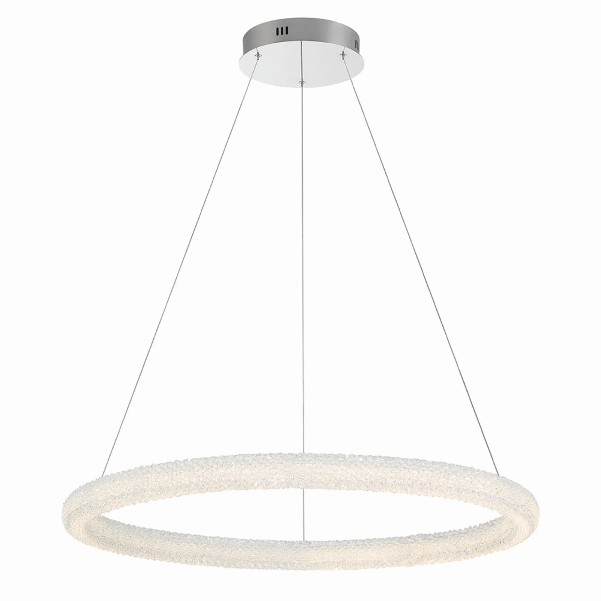 Sassi 36" LED Chandelier, Chrome Finish with Crystals - Bees Lighting