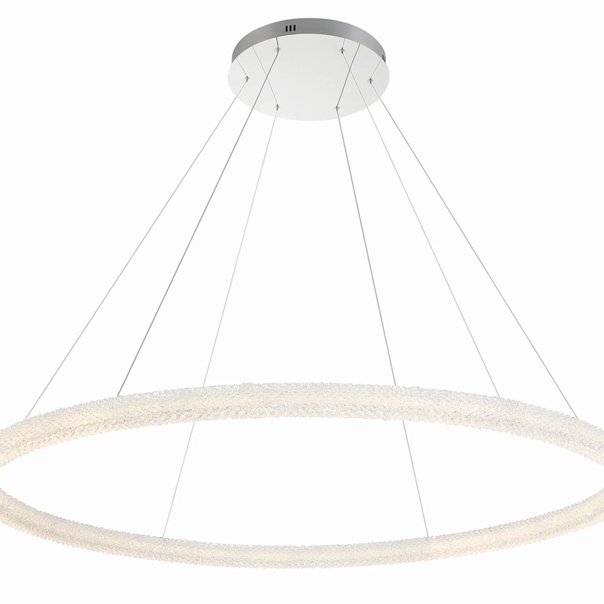 Sassi 60" LED Grand Chandelier, Chrome Finish with Crystals - Bees Lighting