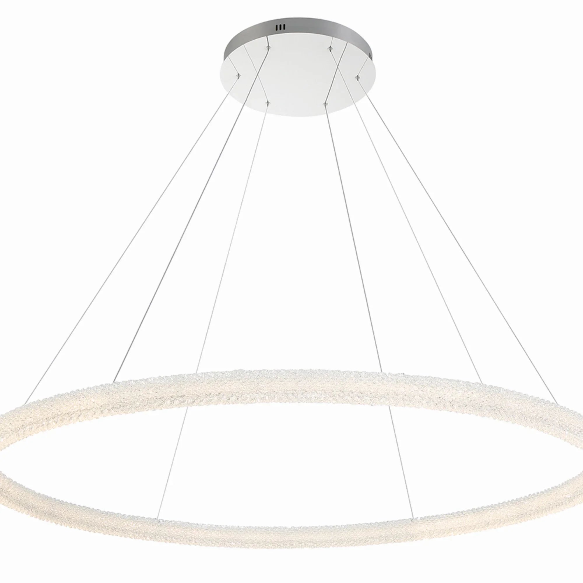 Sassi 60" LED Grand Chandelier, Chrome Finish with Crystals - Bees Lighting