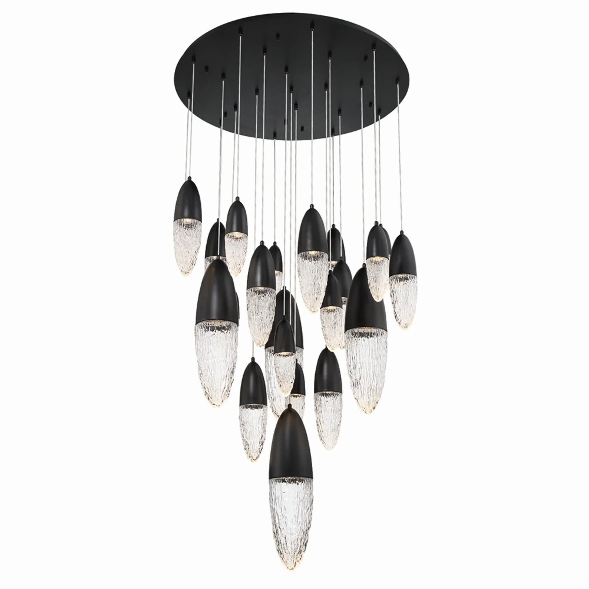 Ecrou 22-Light 40" Grand Chandelier, Black Finish - Bees Lighting