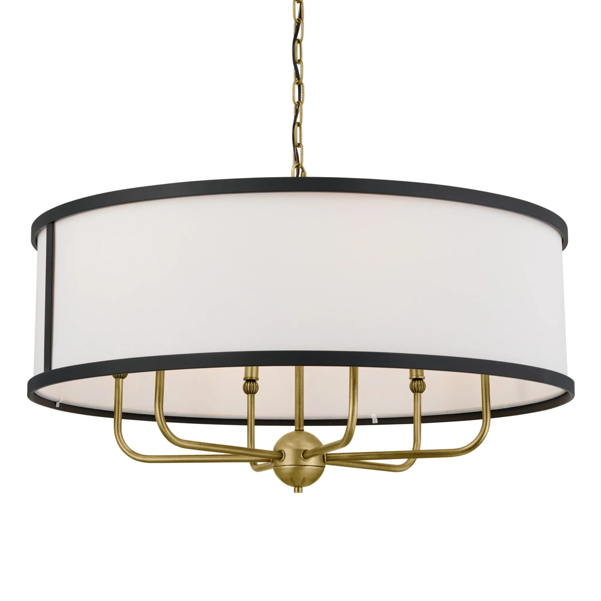 Heddle 31" 6-Light Chandelier, Natural Brass Finish - Bees Lighting
