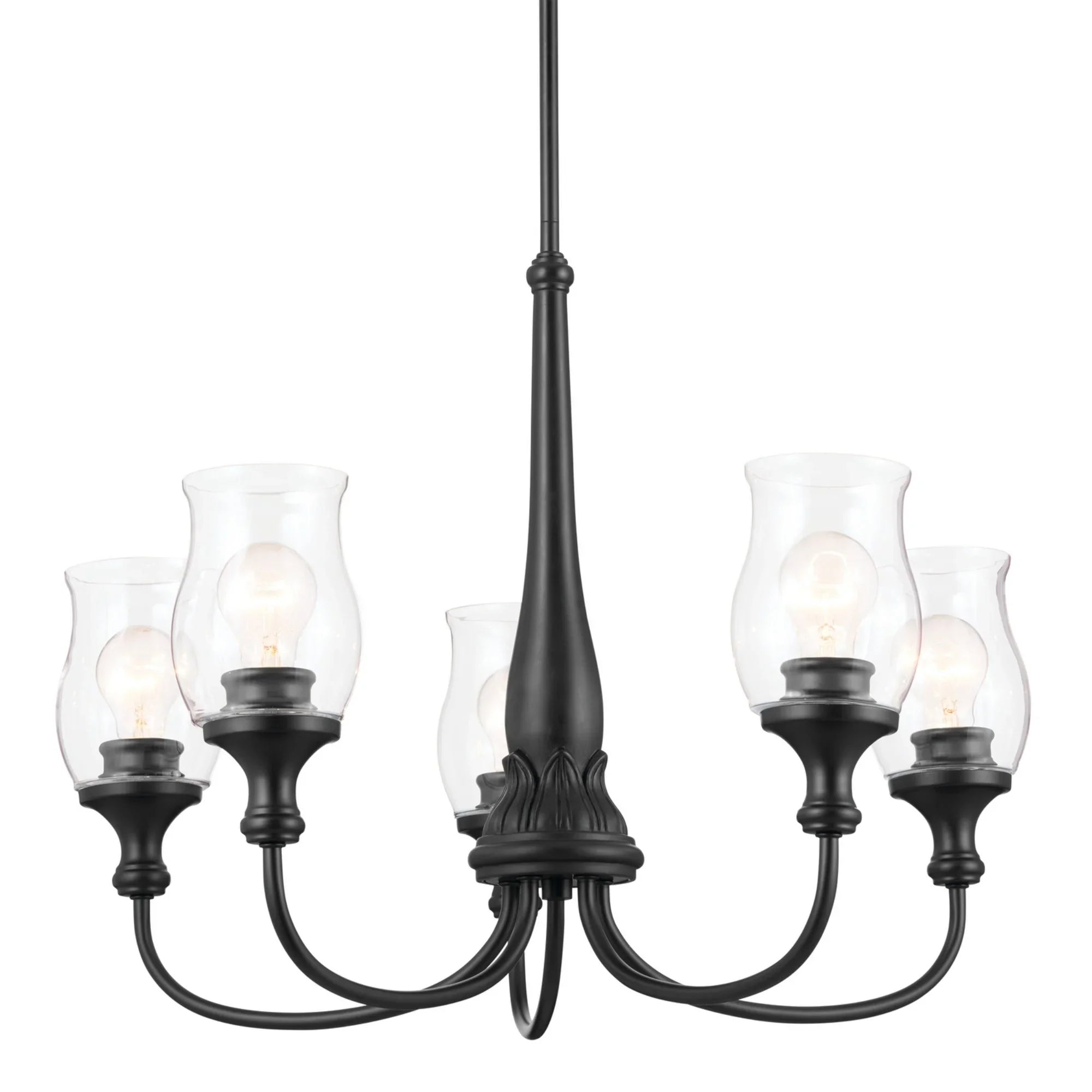 Melis 27" 5-Light Chandelier, Black Finish - Bees Lighting