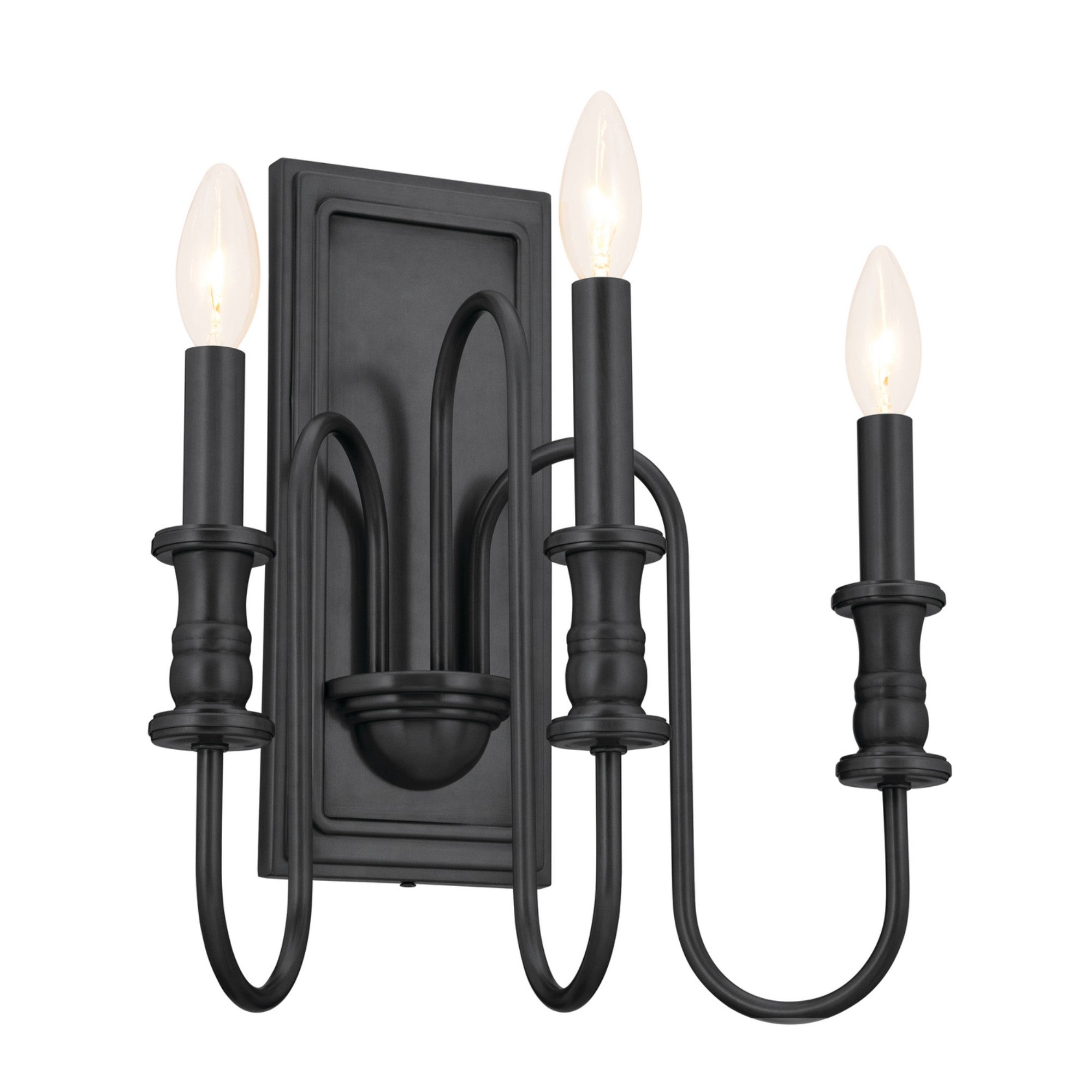 Karthe 15 in. 3 Lights Armed Sconce Black finish