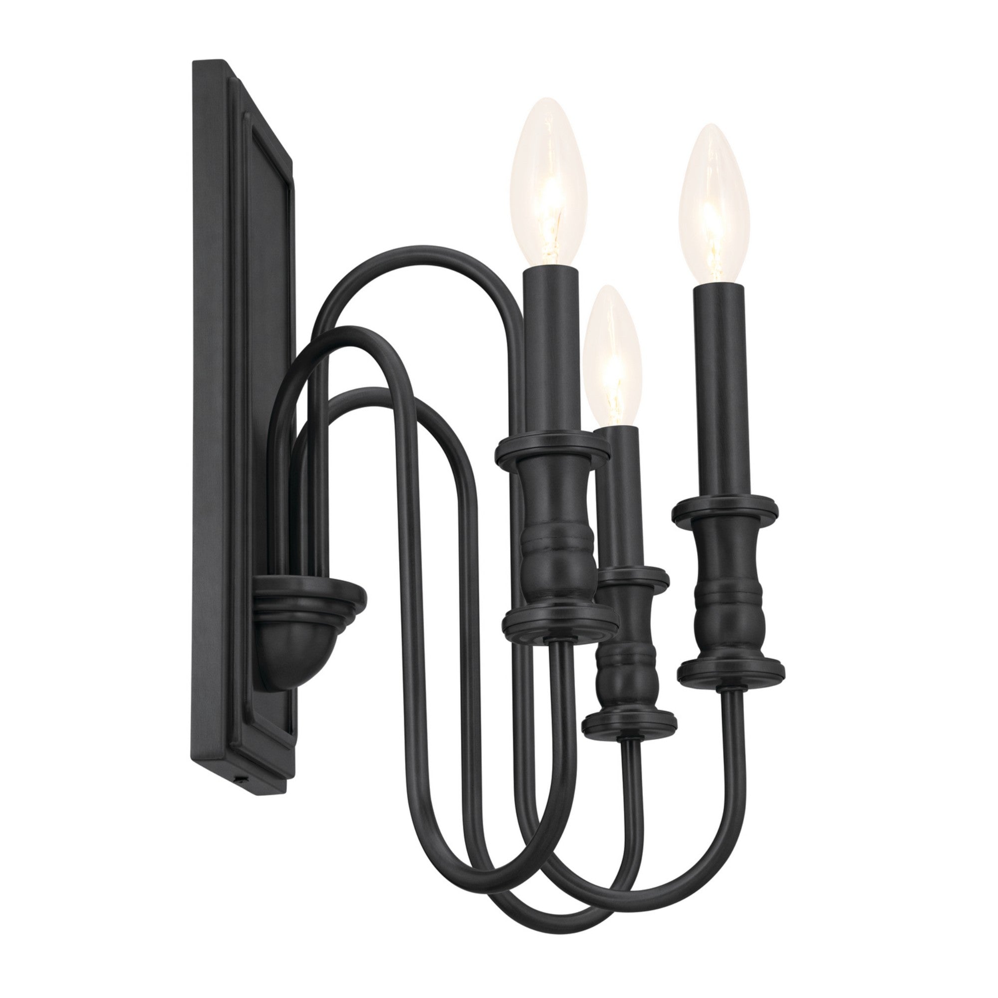 Karthe 15 in. 3 Lights Armed Sconce Black finish