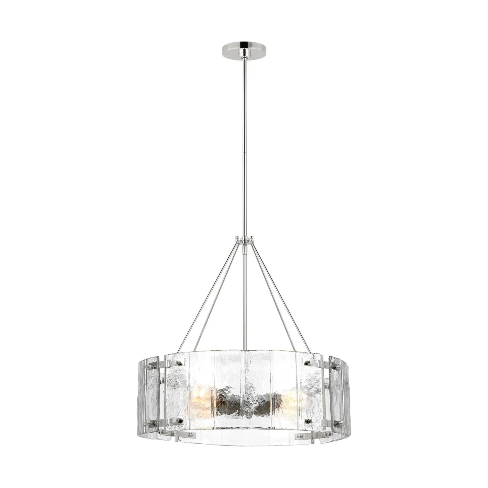 Calvert 24" 4-Light Medium Chandelier, Polished Nickel Finish - Bees Lighting