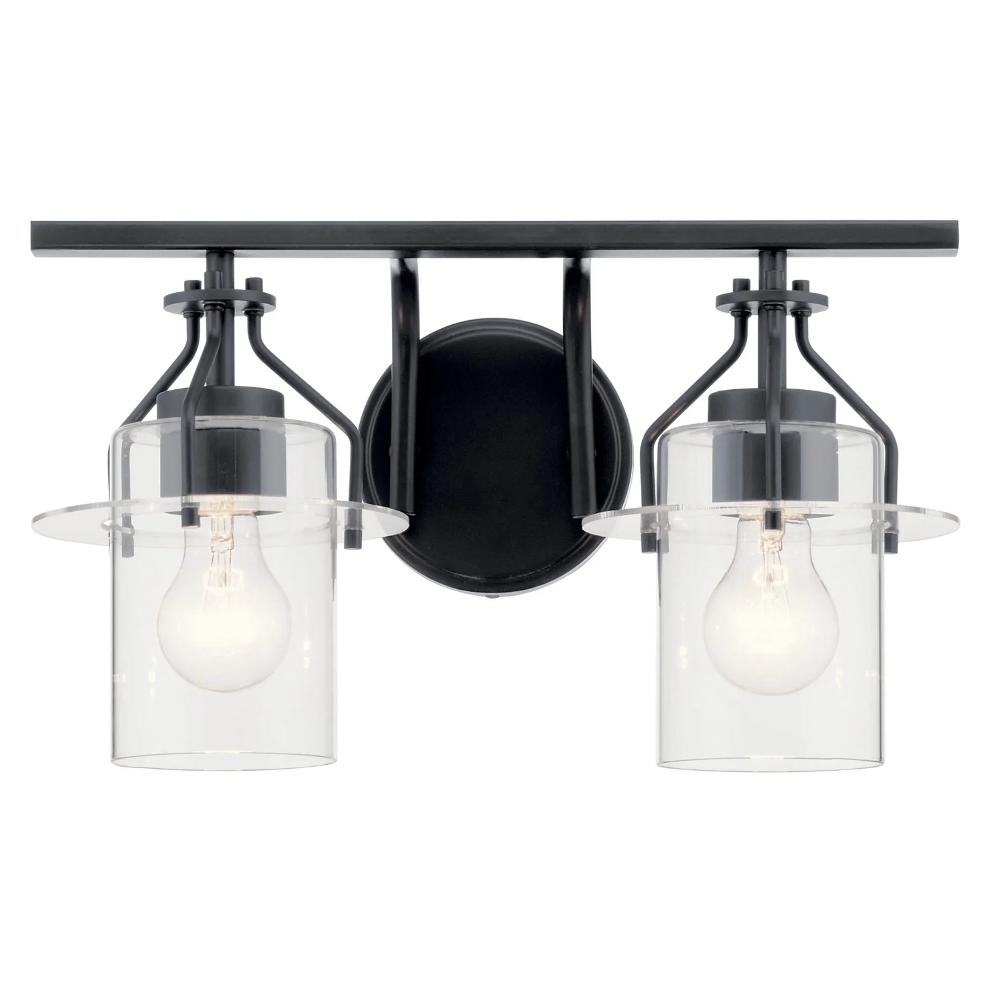 Everett 16" 2-Light Bath Vanity Light, Black Finish - Bees Lighting