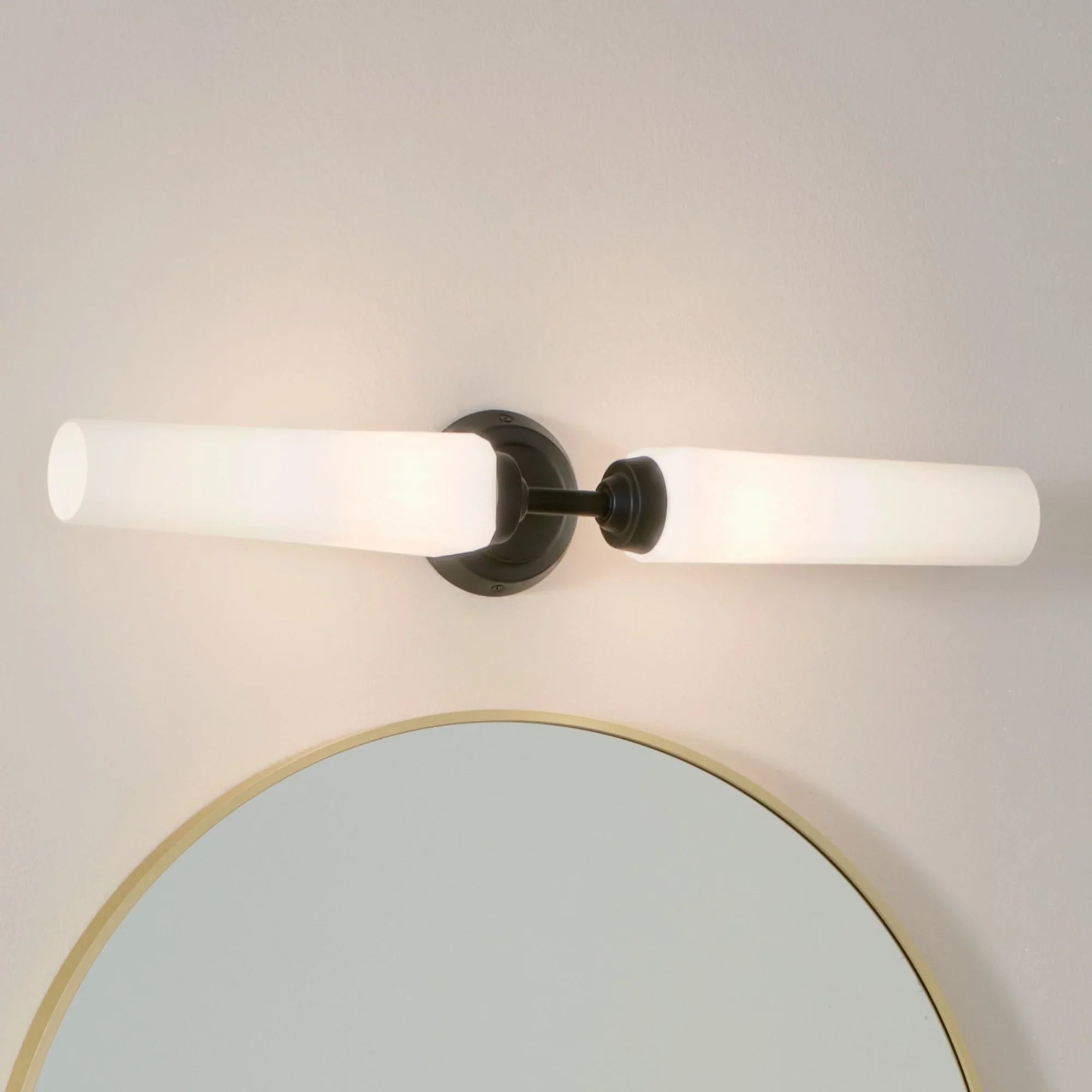 Truby 26" 2-Light Bath Vanity Light, Black Finish - Bees Lighting