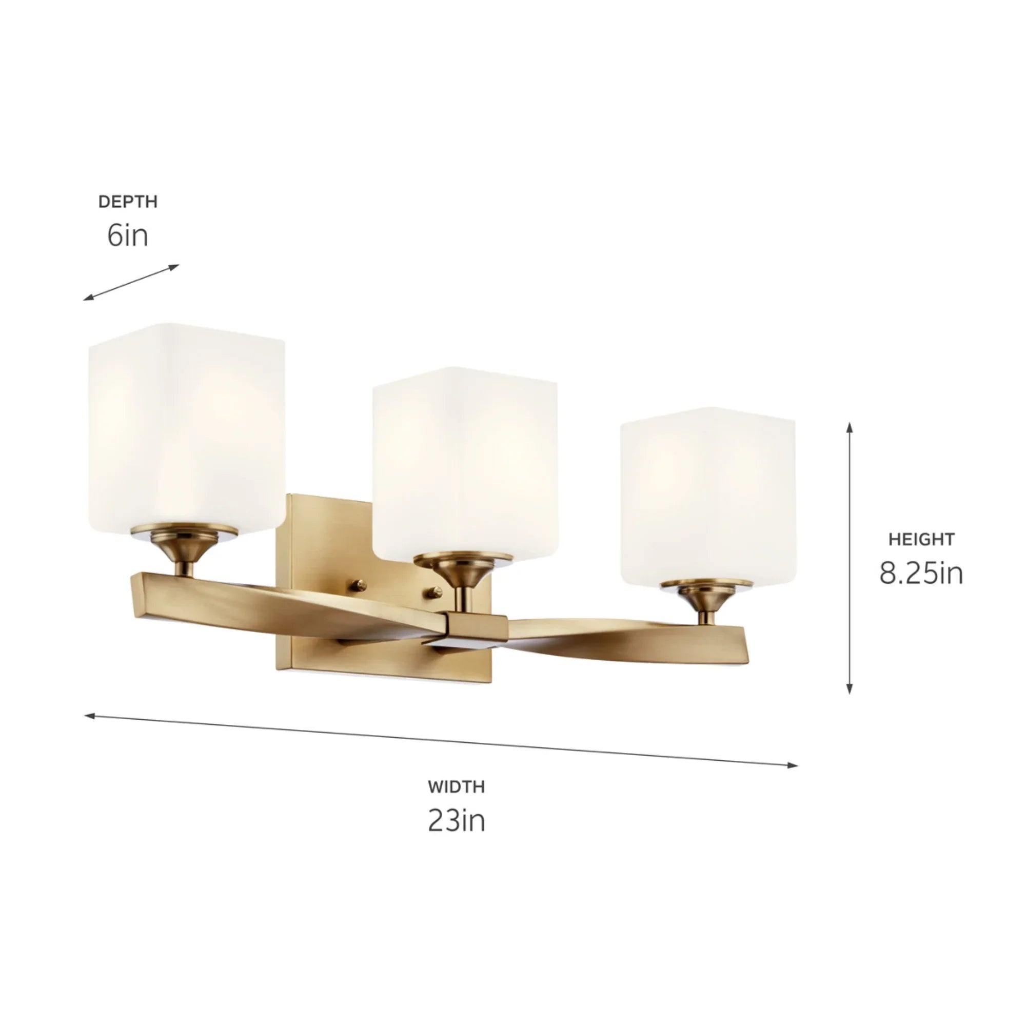 Marette 23" 3-Light Bath Vanity Light, Champagne Bronze Finish - Bees Lighting