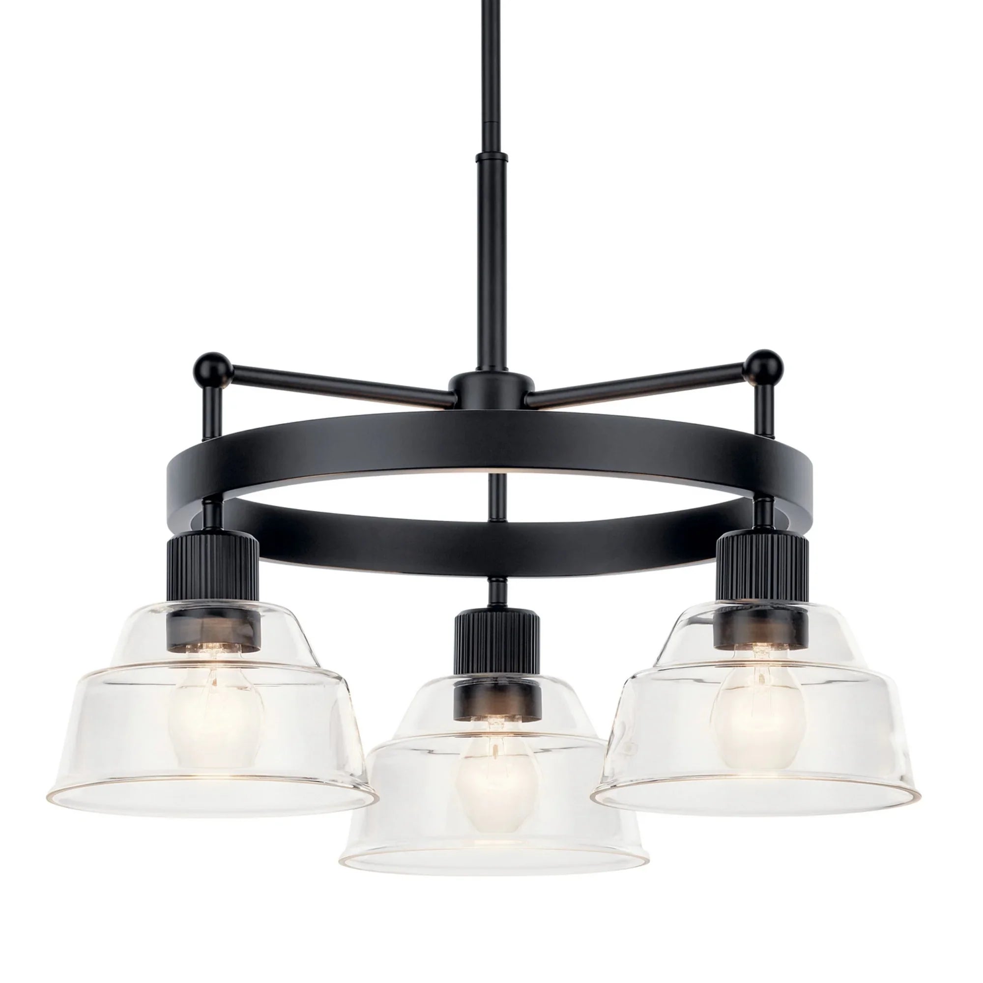 Eastmont 23" 3-Light Chandelier, Black Finish - Bees Lighting