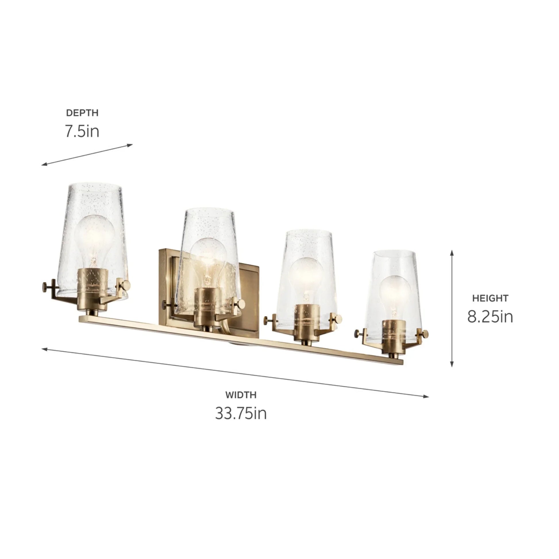 Alton 34" 4-Light Bath Vanity Light, Champagne Bronze Finish - Bees Lighting