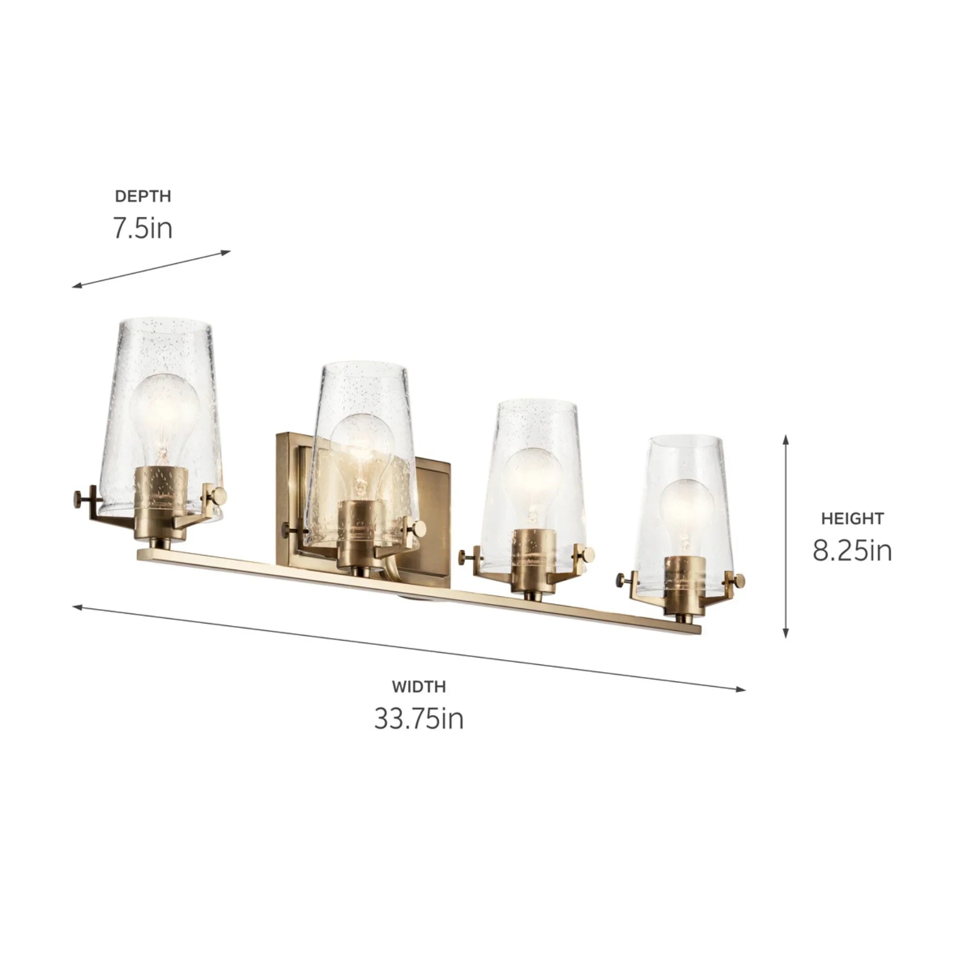 Alton 34" 4-Light Bath Vanity Light, Champagne Bronze Finish - Bees Lighting