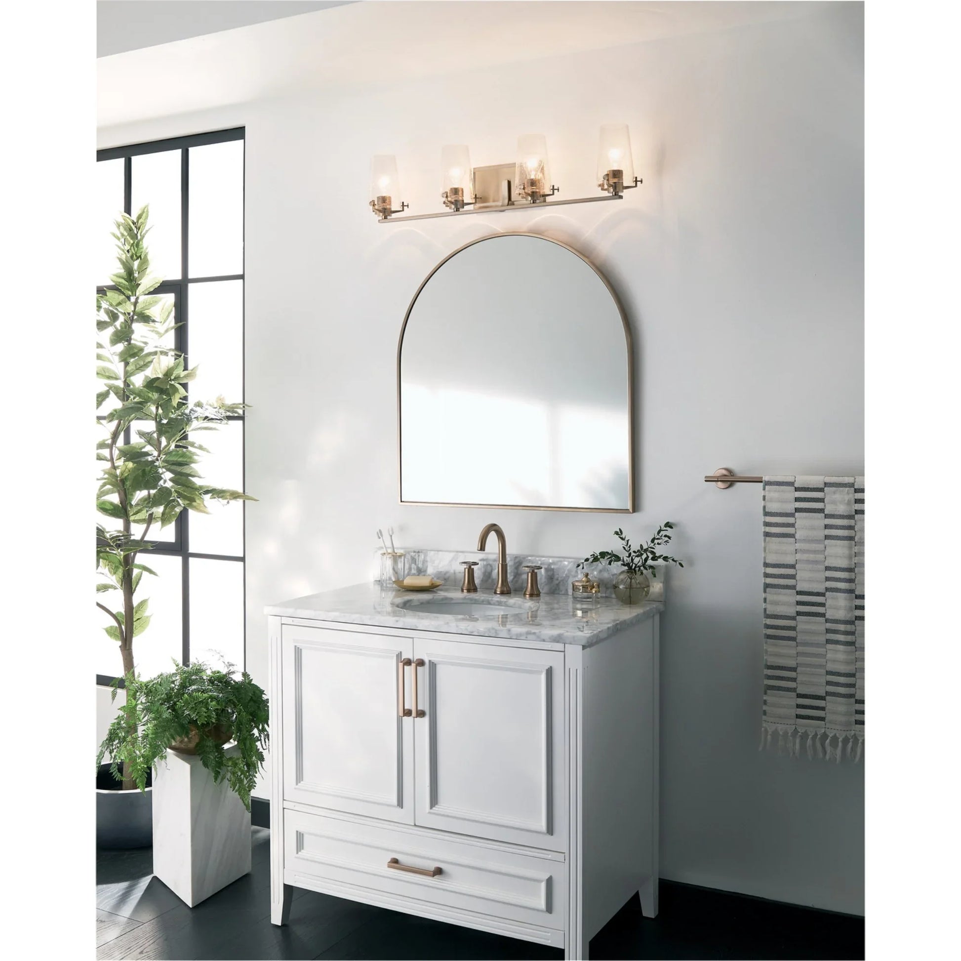 Alton 34" 4-Light Bath Vanity Light, Champagne Bronze Finish - Bees Lighting