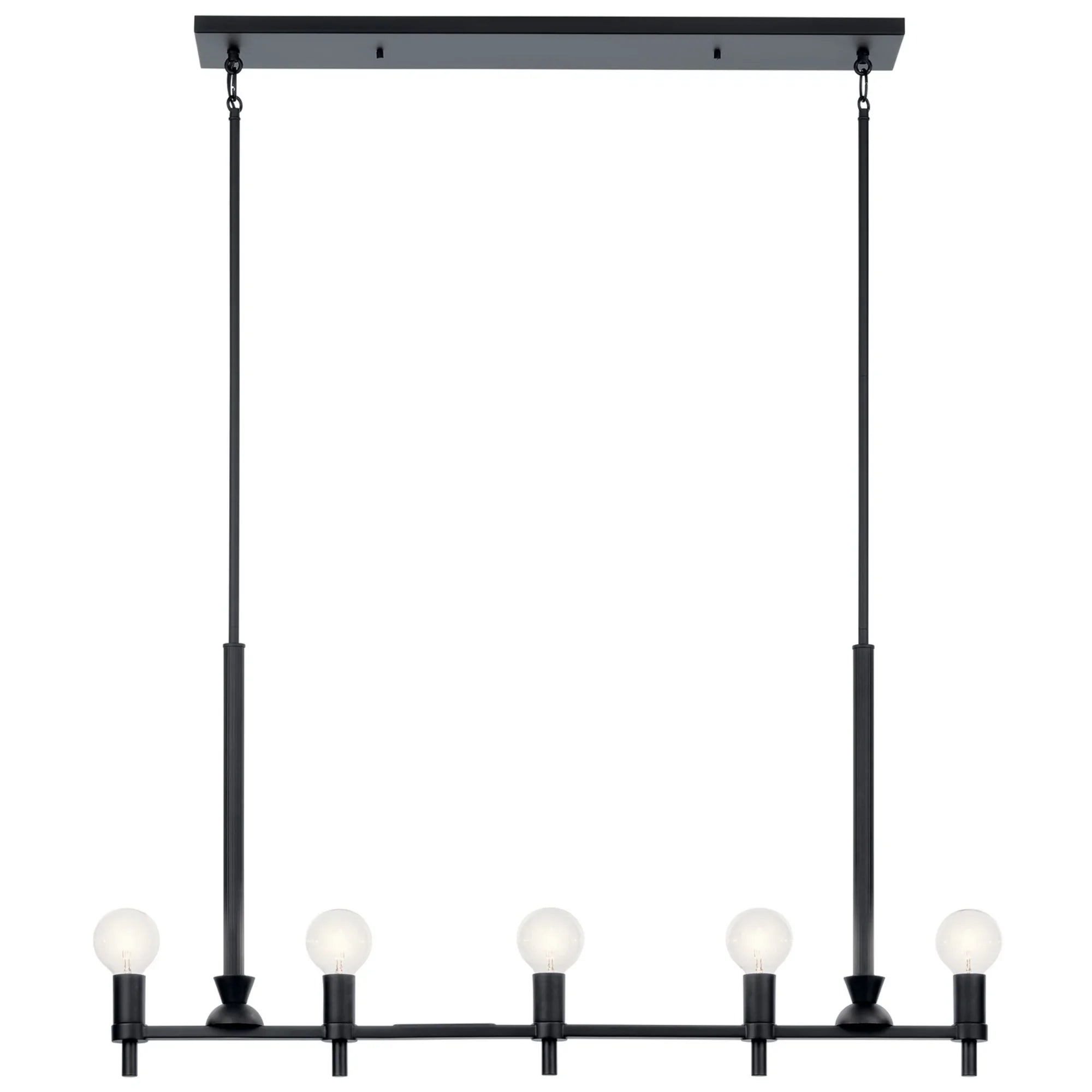Torvee 41" 5-Light Linear Chandelier, Black Finish - Bees Lighting