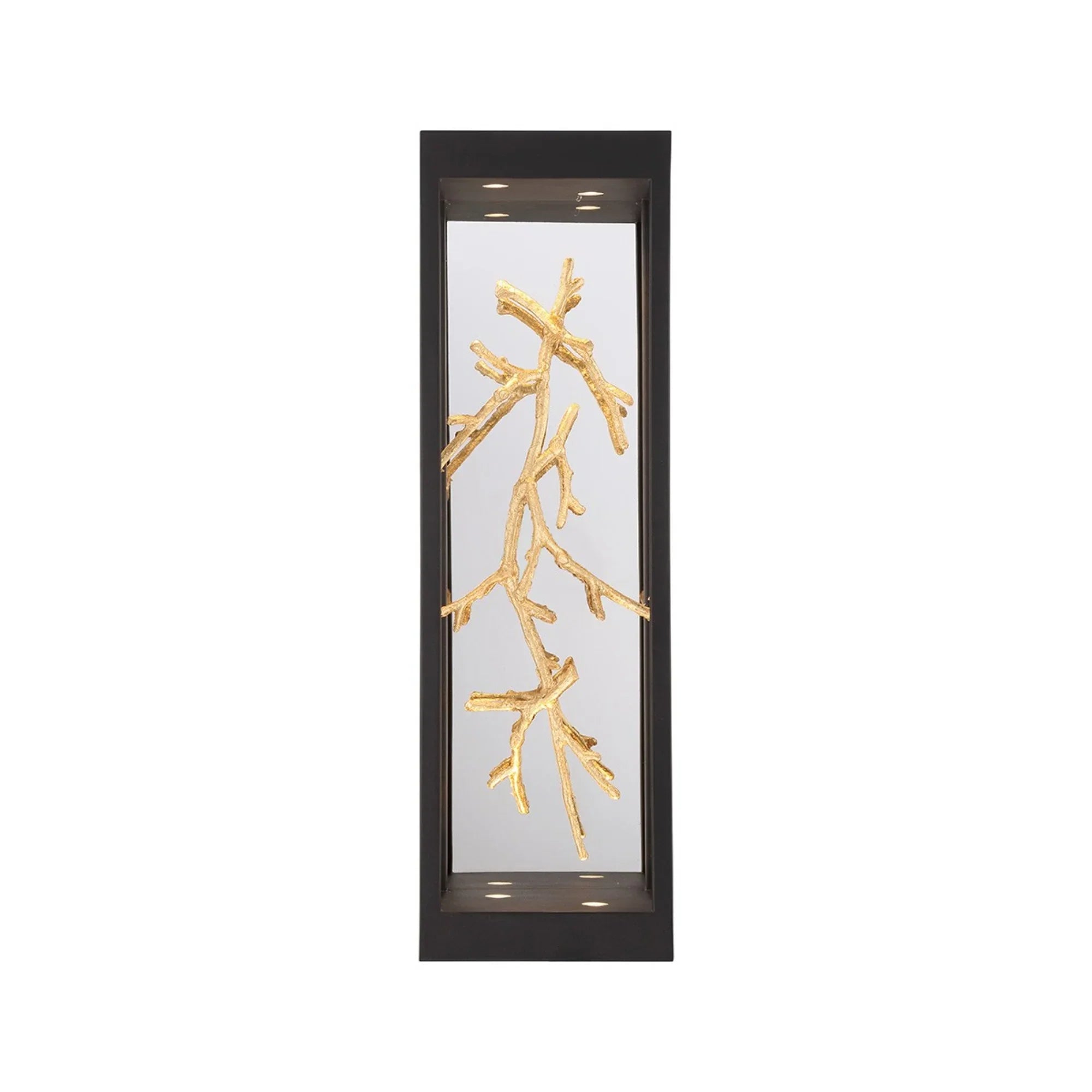 Aerie 20" LED Outdoor Wall Sconce, Gold & Black Finish - Bees Lighting