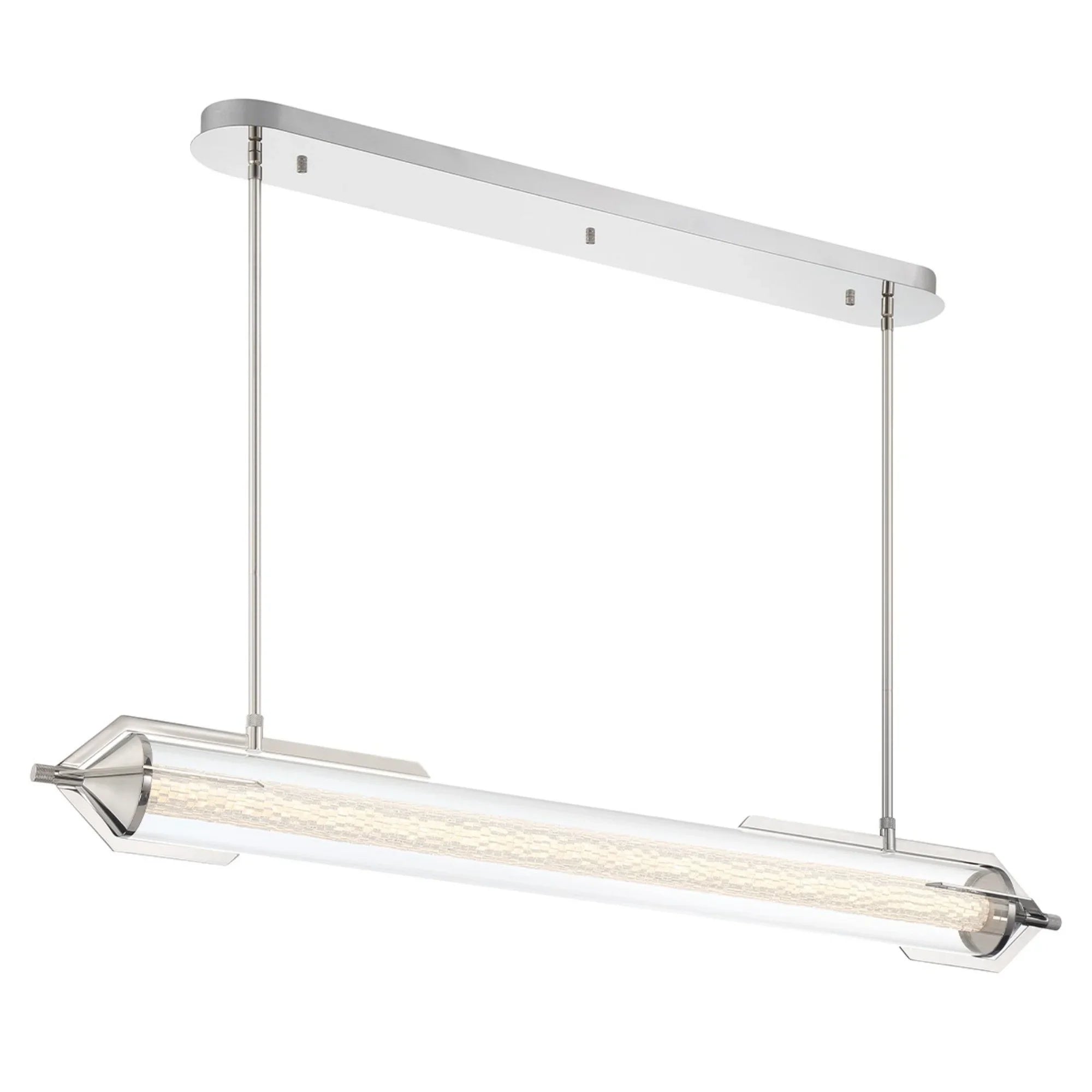Espada 48" LED Linear Chandelier, Polished Nickel Finish - Bees Lighting
