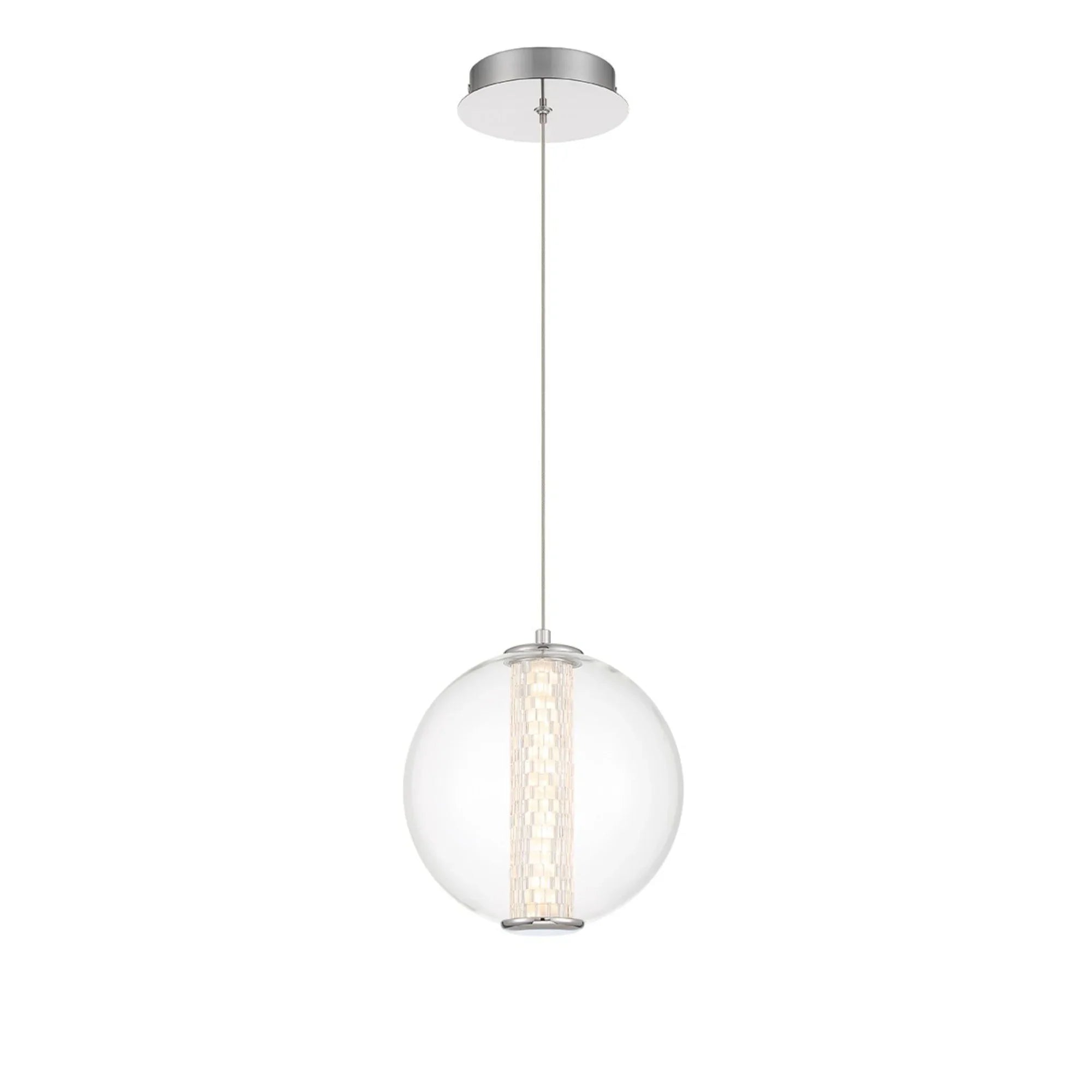 Atomo 9" LED Pendant, Chrome Finish - Bees Lighting