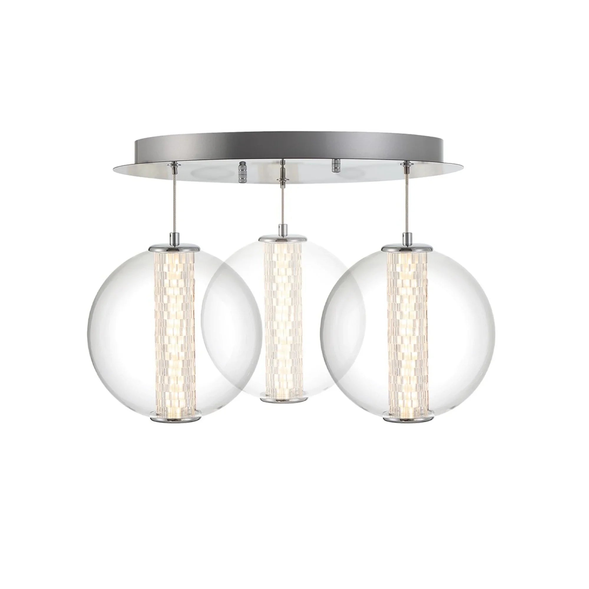 Atomo 3-Light 21" LED Pendant, Chrome Finish - Bees Lighting