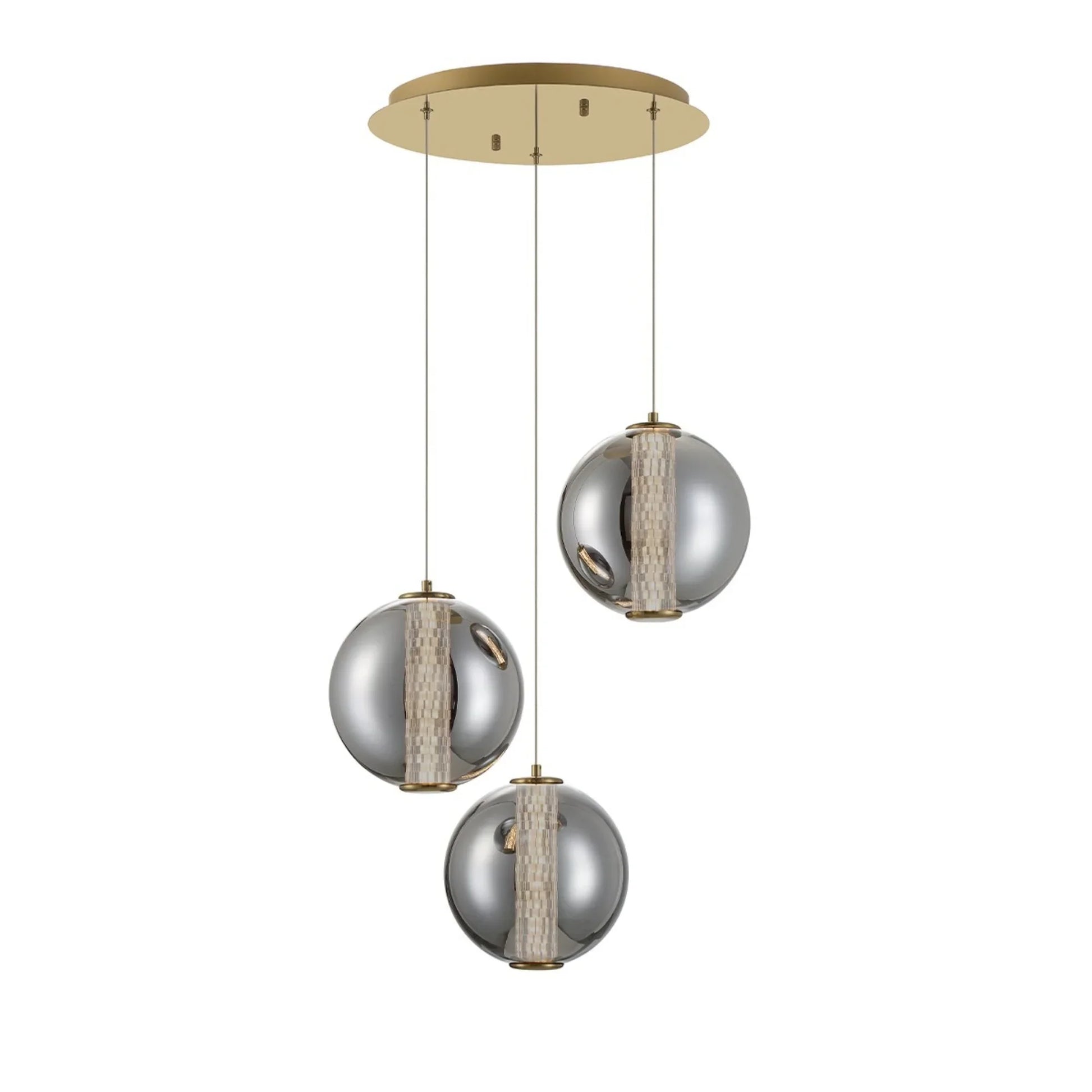 Atomo 3-Light 21" LED Pendant, Gold Finish - Bees Lighting