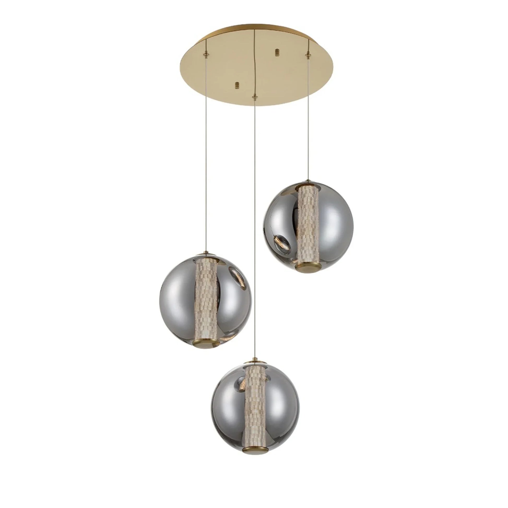 Atomo 3-Light 21" LED Pendant, Gold Finish - Bees Lighting