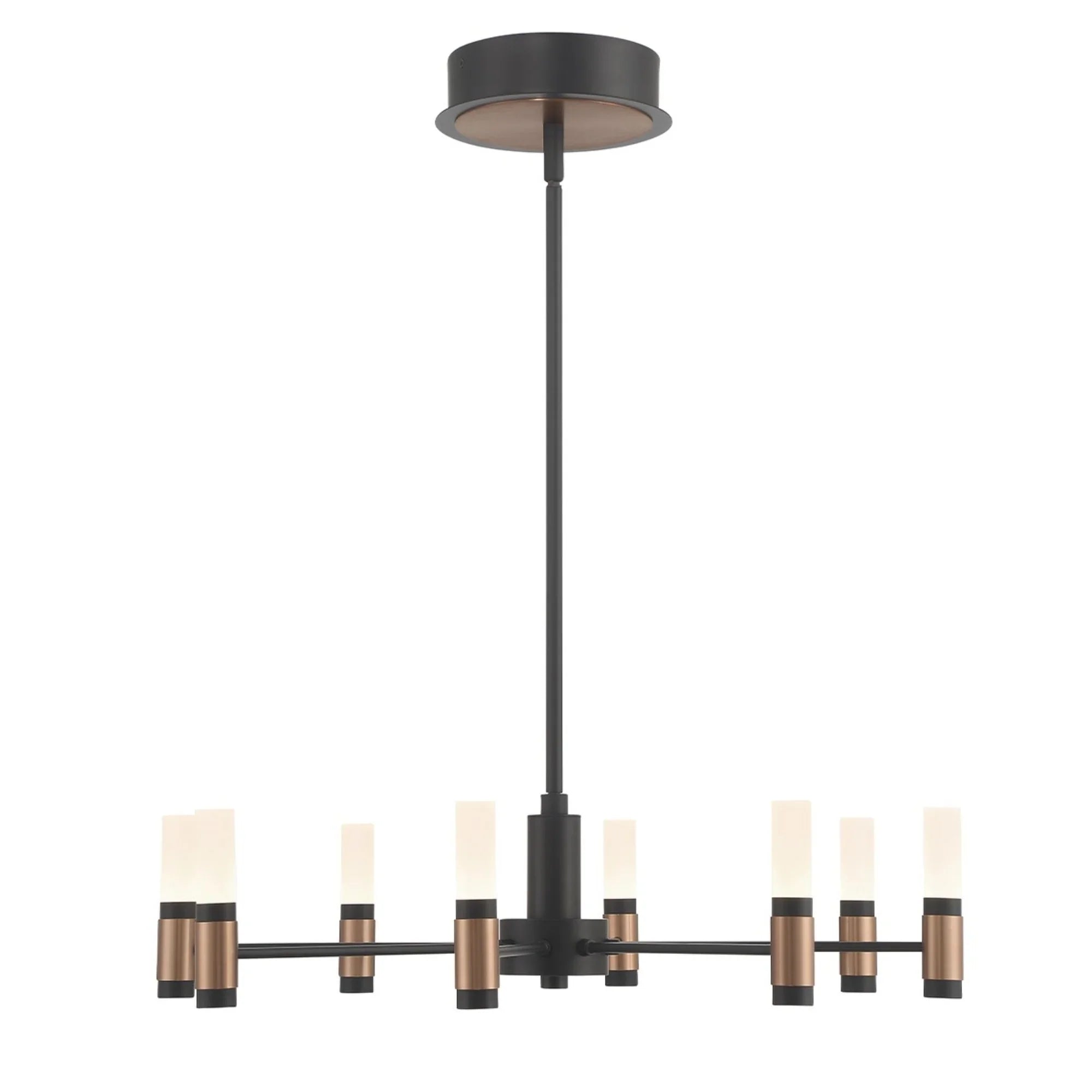 Albany 8-Light 24" LED Chandelier, Black & Brass Finish - Bees Lighting