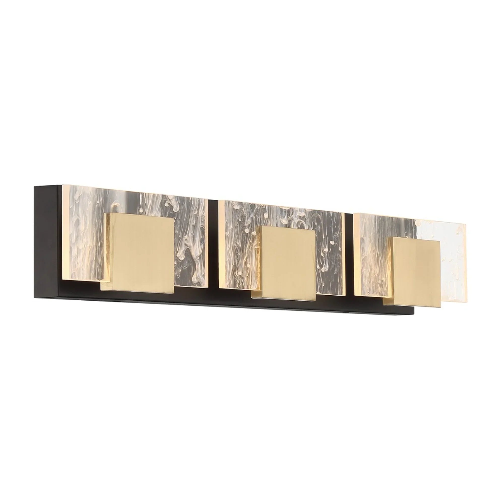 Kasha 3-Light 28" LED Vanity, Gold & Black Finish - Bees Lighting