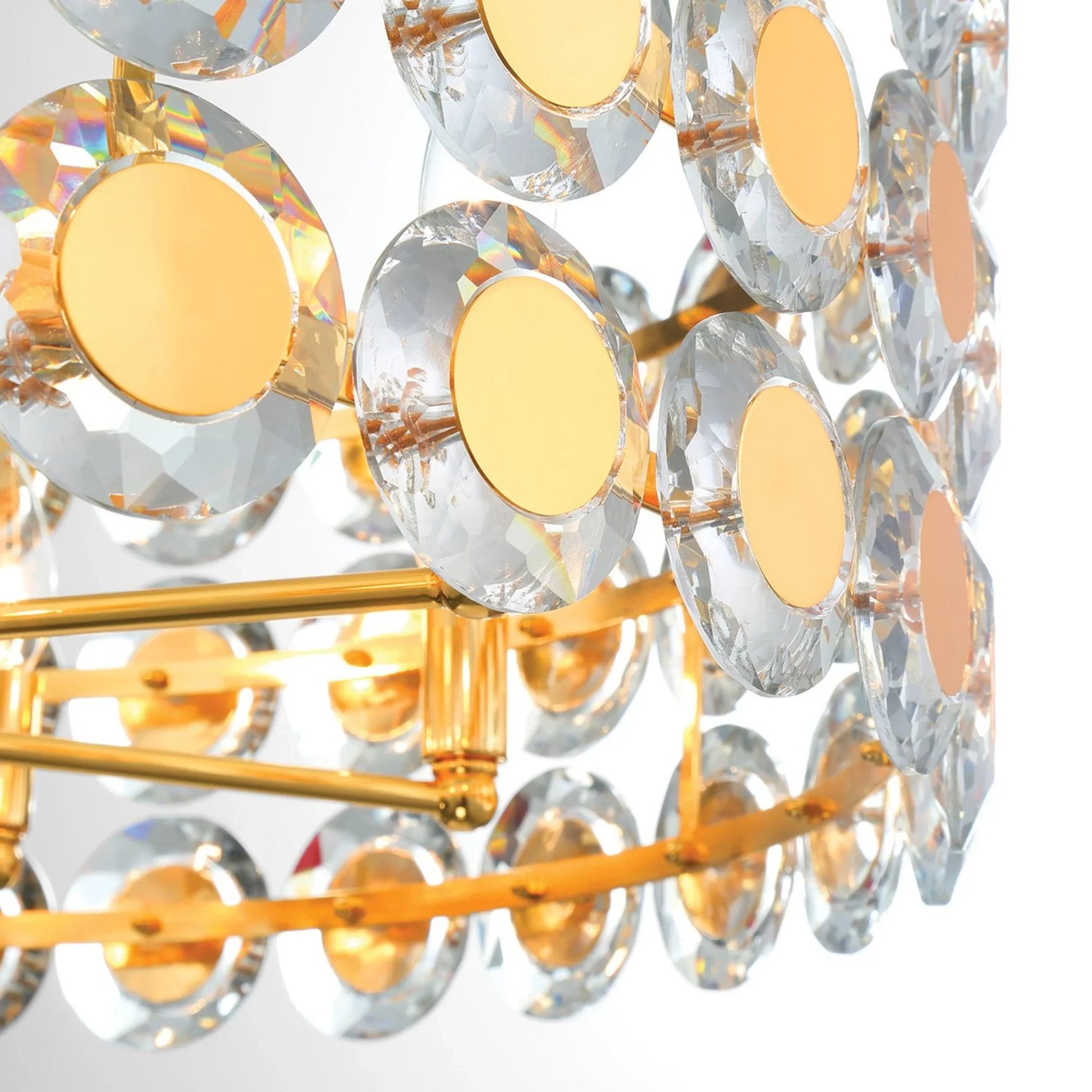 Perrene 8-Light 32" Chandelier, Gold Finish with Crystals - Bees Lighting
