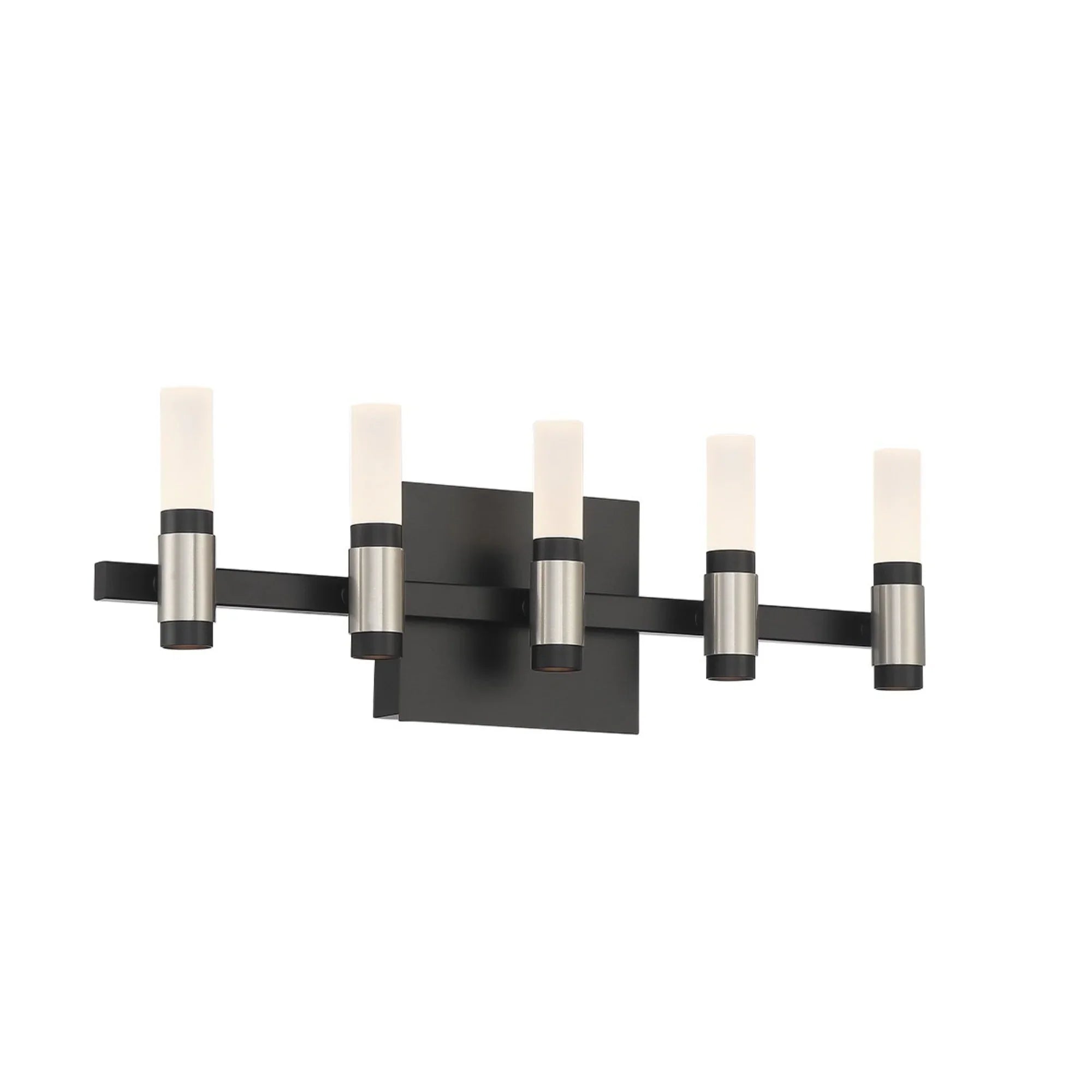 Albany 5-Light 20" LED Vanity, Silver & Black Finish - Bees Lighting