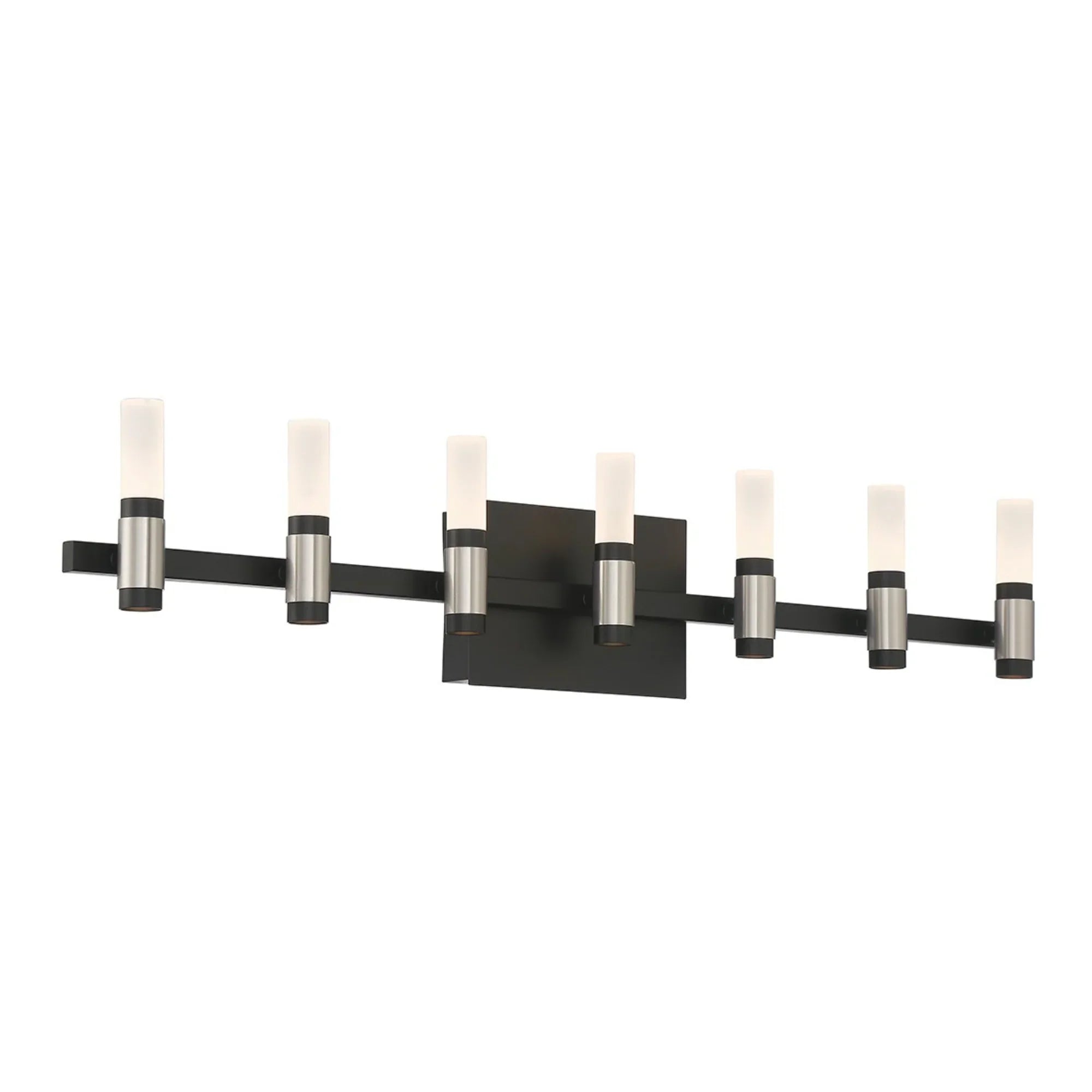 Albany 7-Light 32" LED Vanity, Silver & Black Finish - Bees Lighting