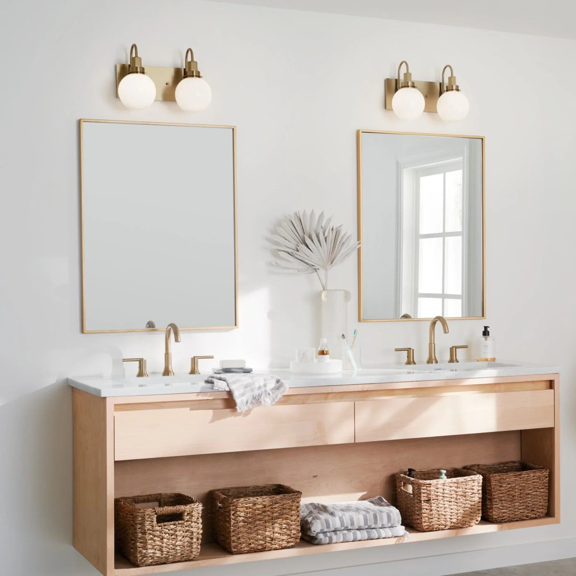 Hex 14" 2-Light Bath Vanity Light, Champagne Bronze Finish - Bees Lighting