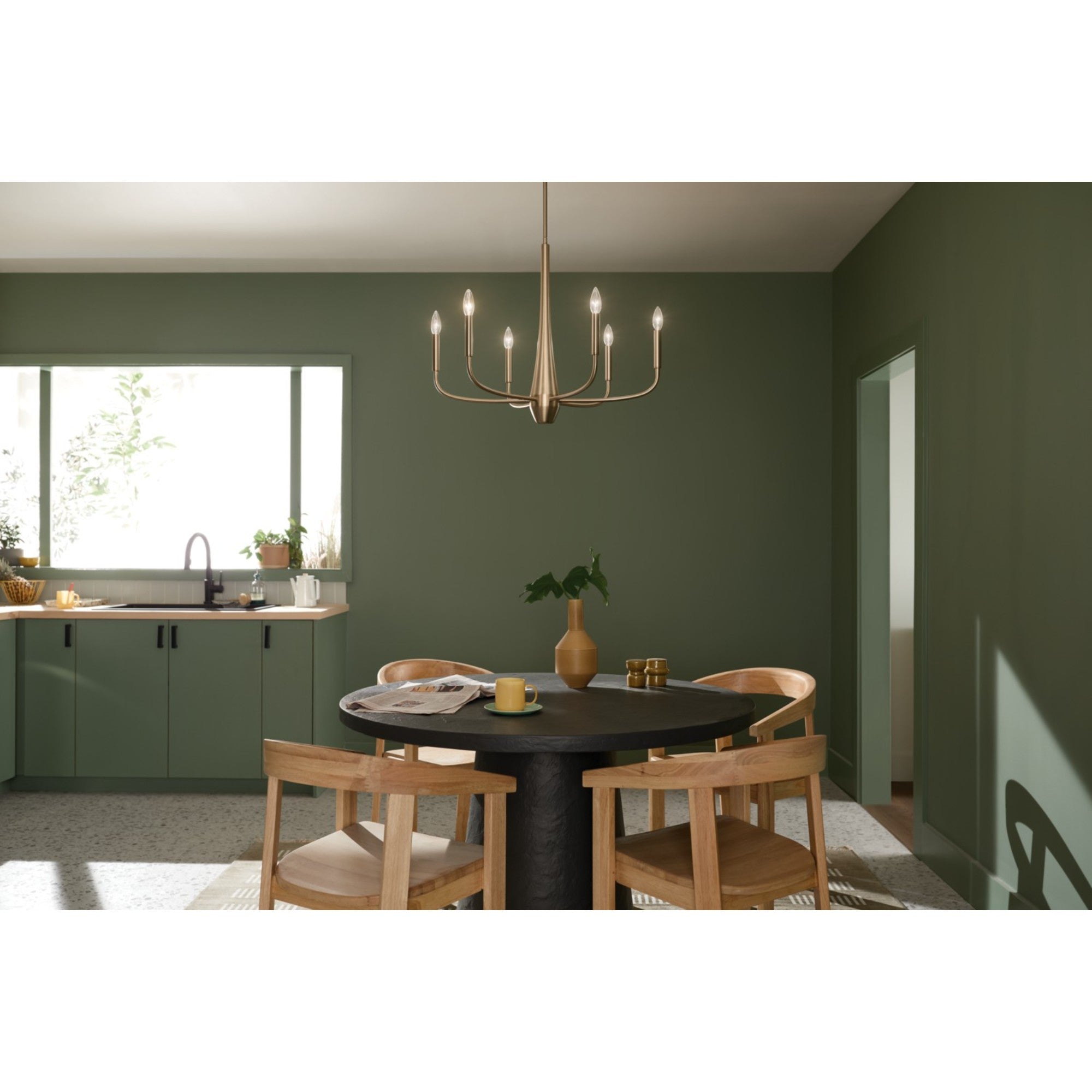 Deela 28" 6-Light Chandelier 1-Tier, Champagne Bronze Finish