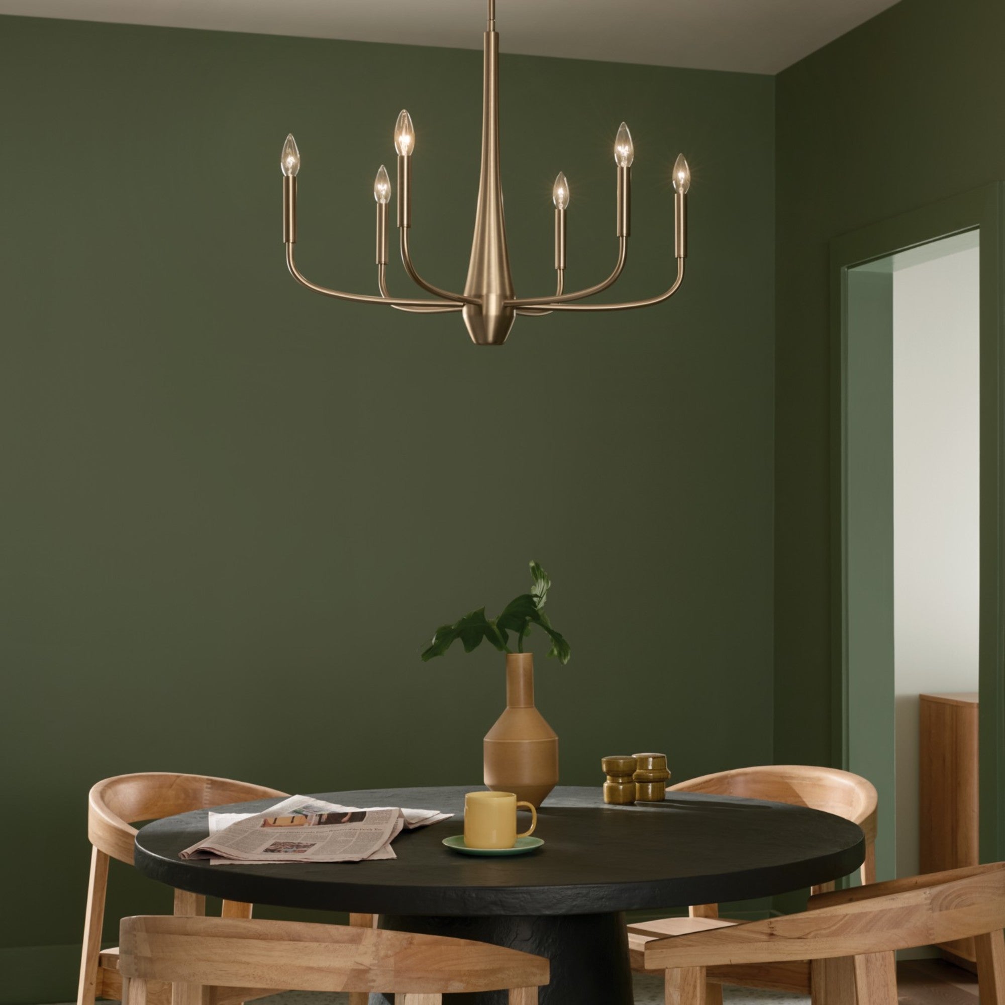 Deela 28" 6-Light Chandelier 1-Tier, Champagne Bronze Finish