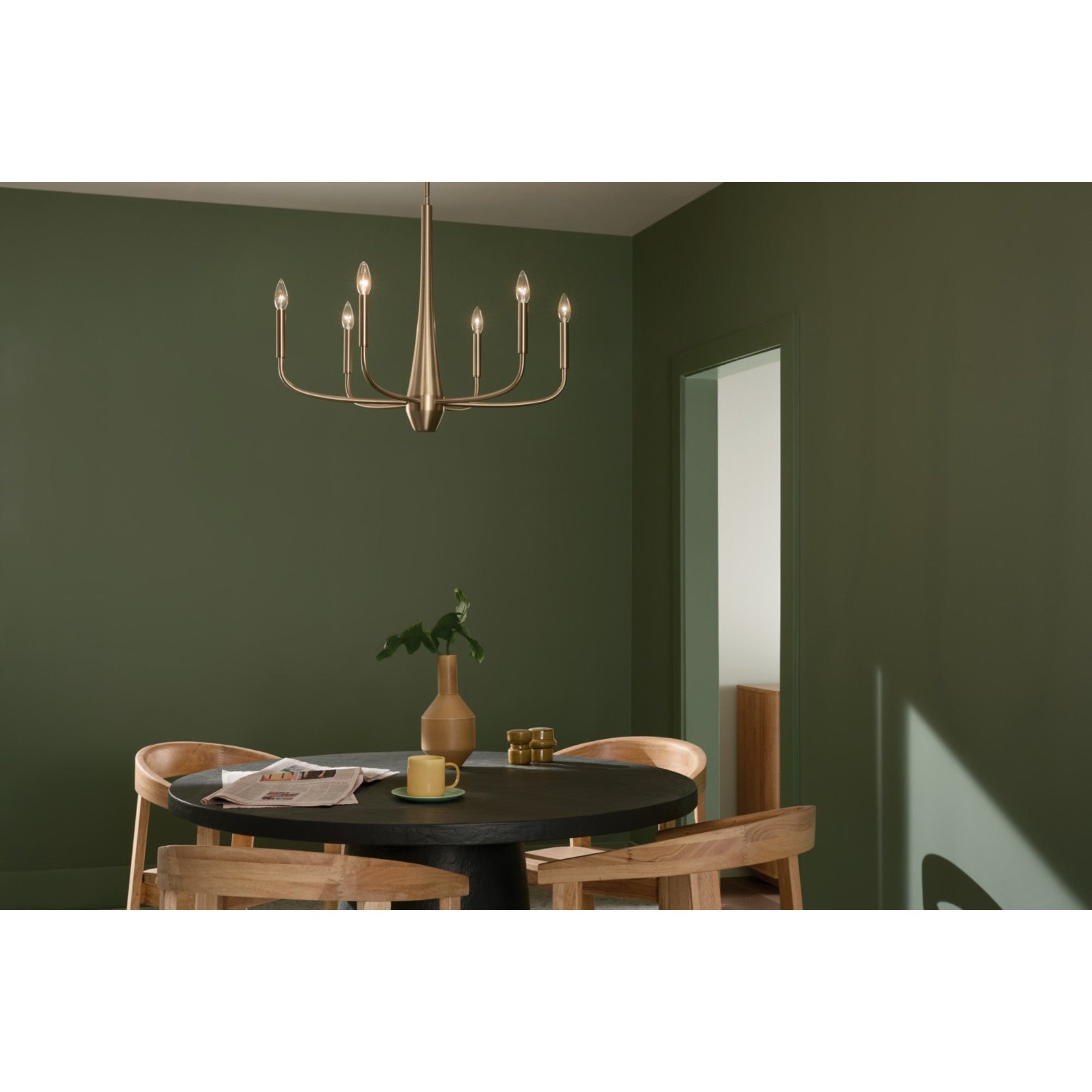 Deela 28" 6-Light Chandelier 1-Tier, Champagne Bronze Finish