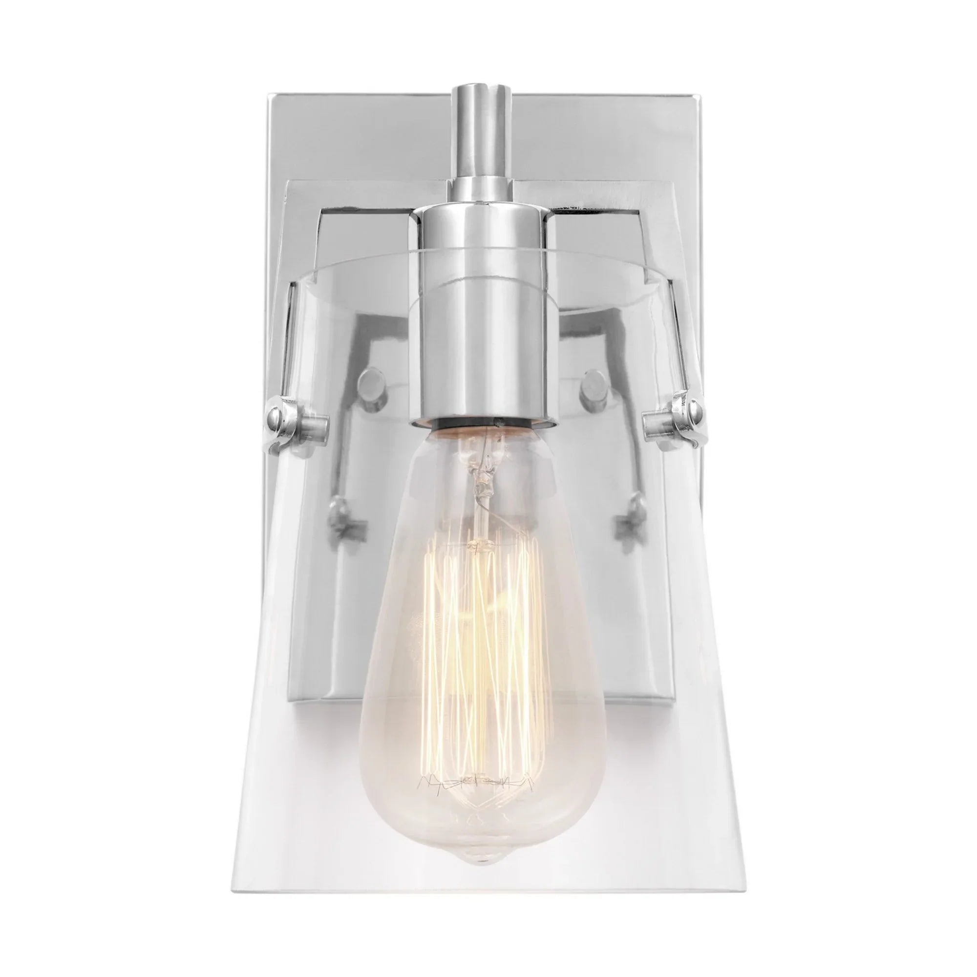 Crofton 9" Bathroom Sconce, Chrome Finish with Clear Glass - Bees Lighting