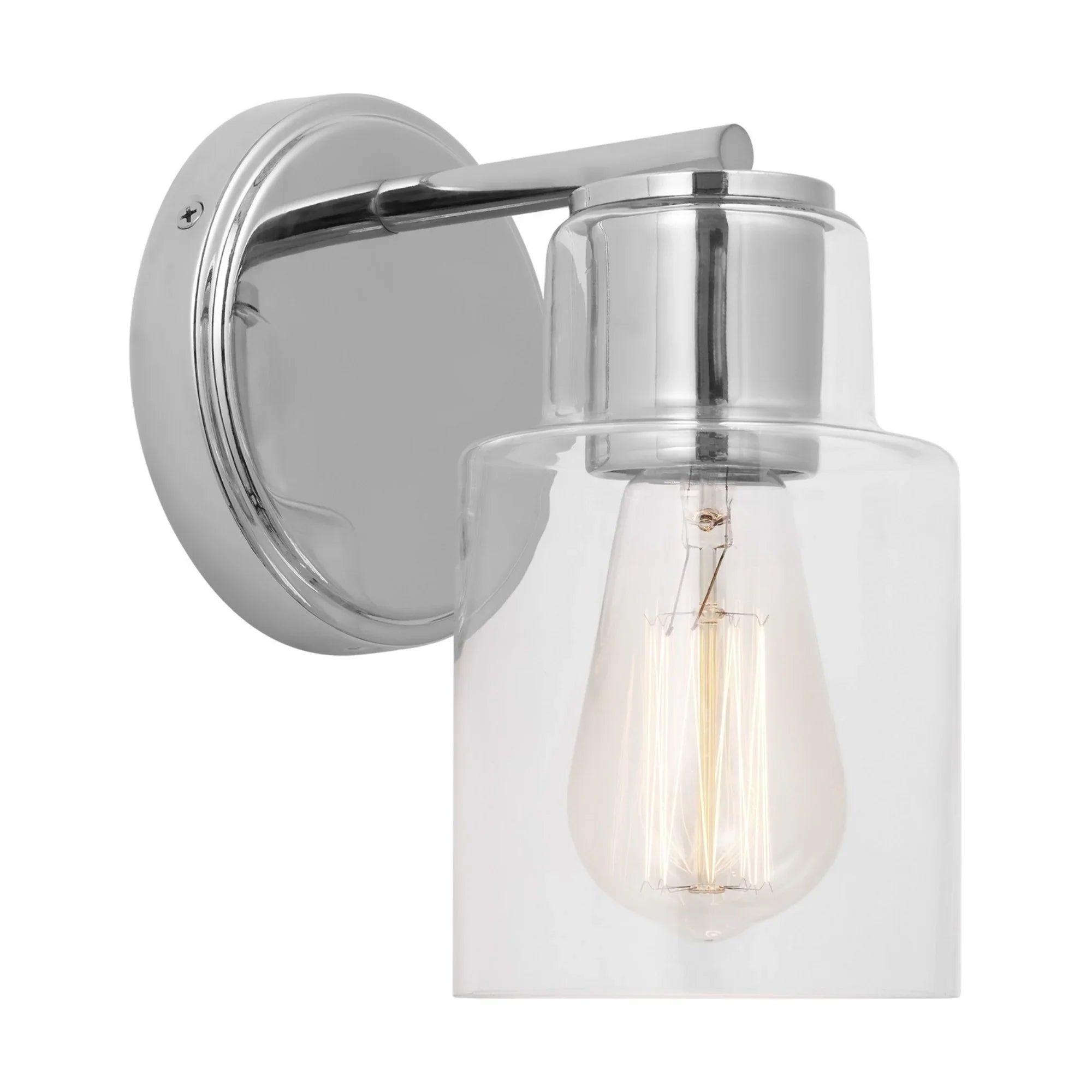 Sayward 8" Small Bath Sconce, Chrome Finish - Bees Lighting