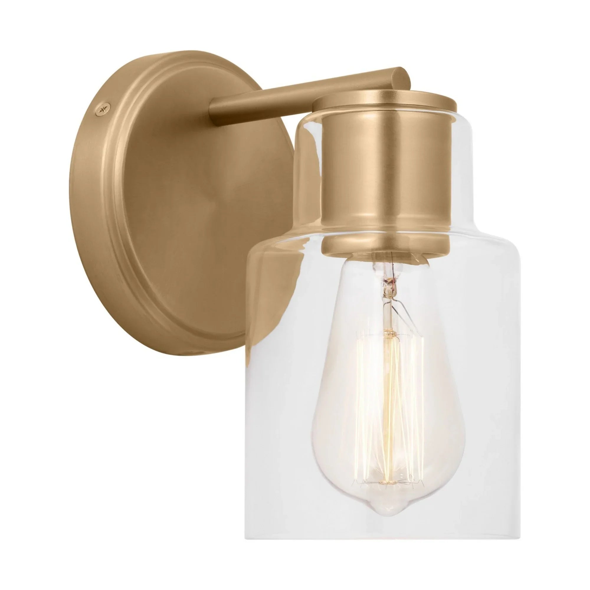 Sayward 8" Small Bath Sconce, Satin Brass Finish - Bees Lighting