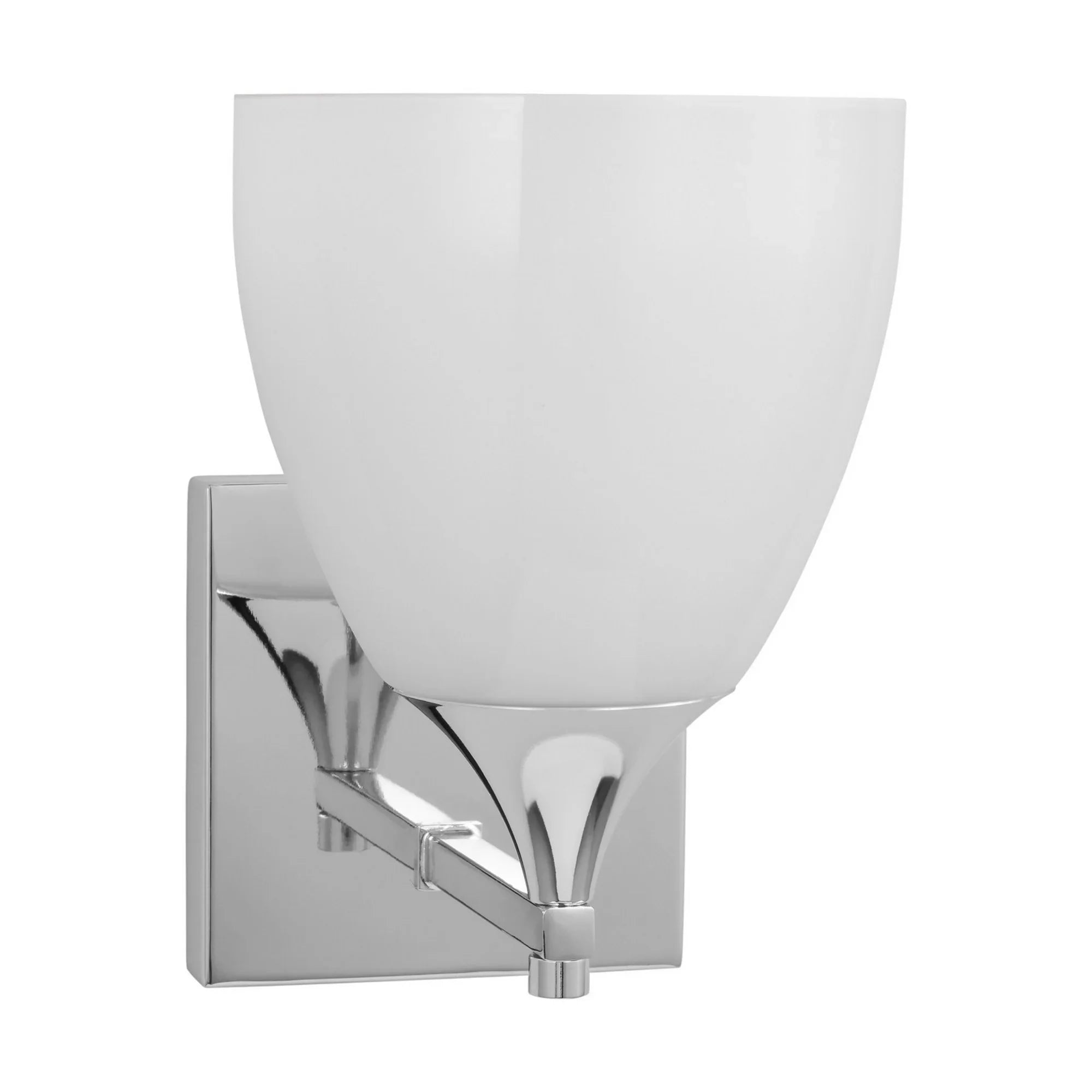 Toffino 9" Bath Sconce, Chrome Finish with Milk Glass - Bees Lighting