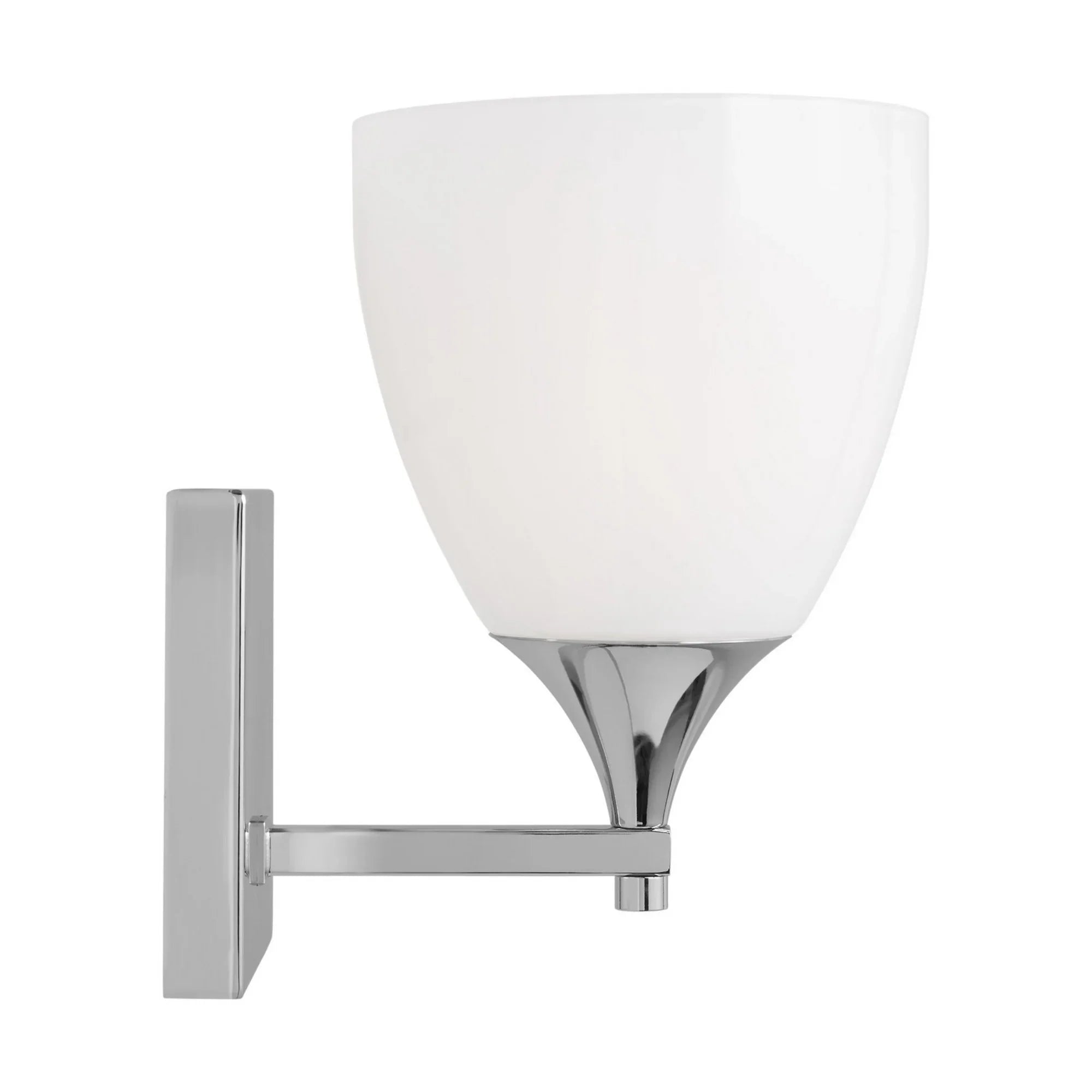 Toffino 9" Bath Sconce, Chrome Finish with Milk Glass - Bees Lighting