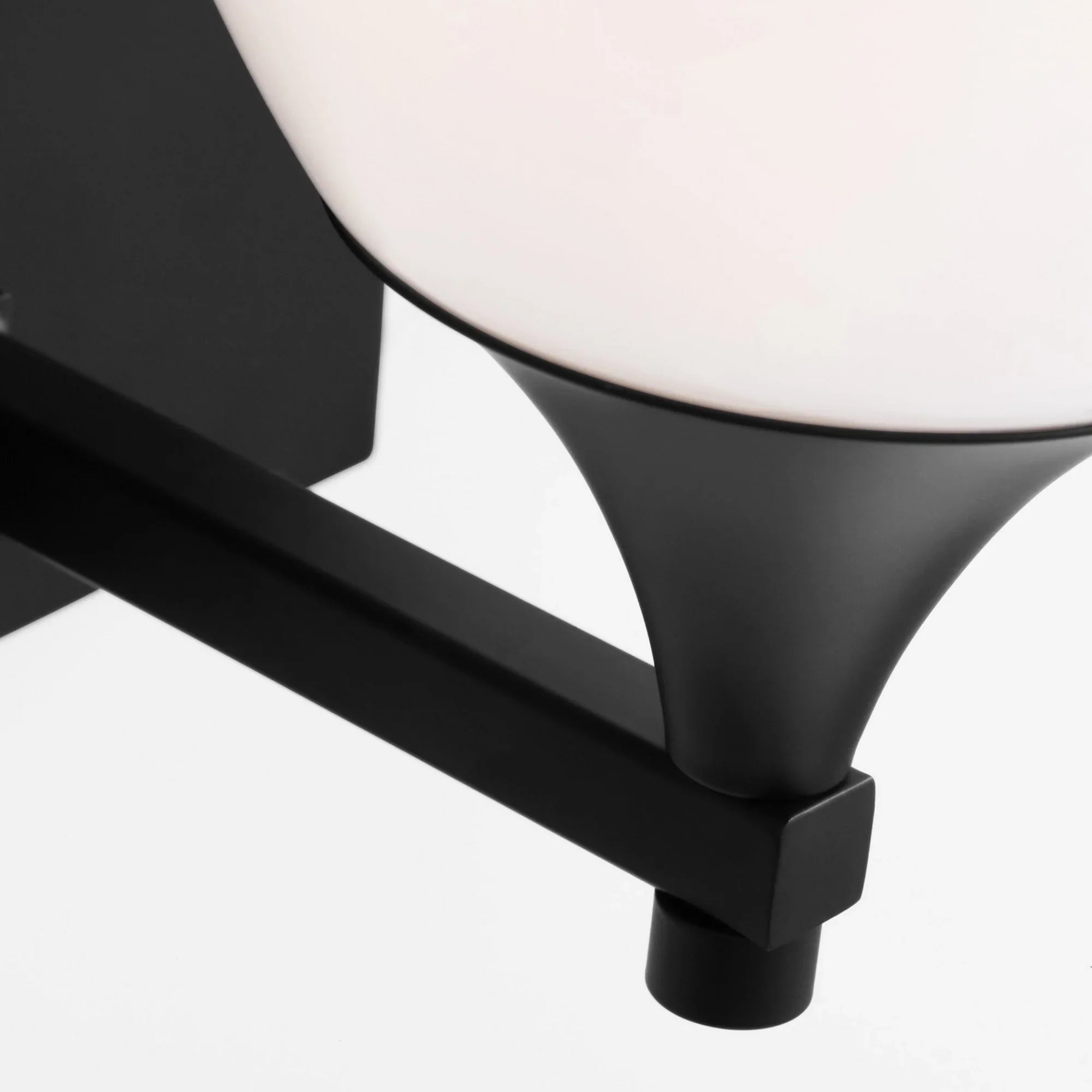 Toffino 9" Bath Sconce, Midnight Black Finish with Milk Glass - Bees Lighting