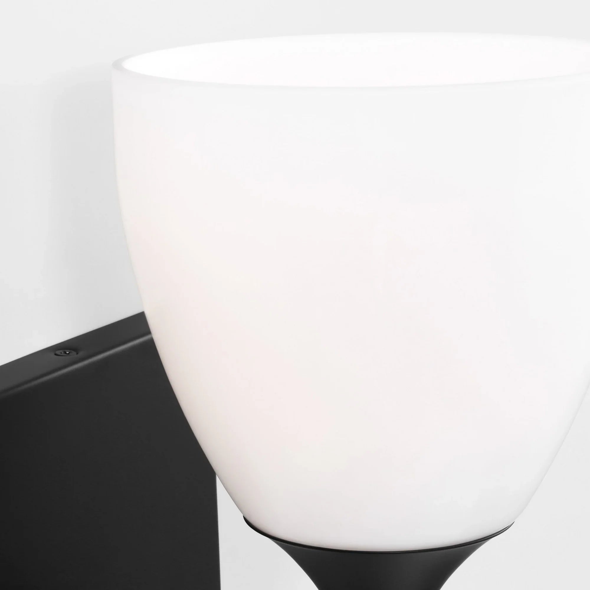 Toffino 9" Bath Sconce, Midnight Black Finish with Milk Glass - Bees Lighting