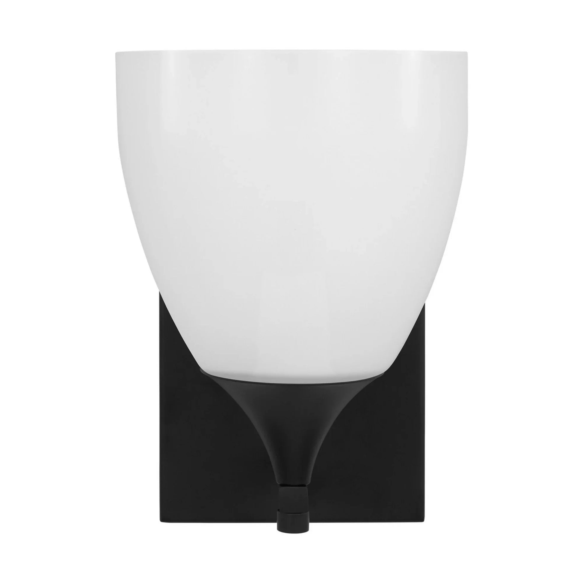 Toffino 9" Bath Sconce, Midnight Black Finish with Milk Glass - Bees Lighting