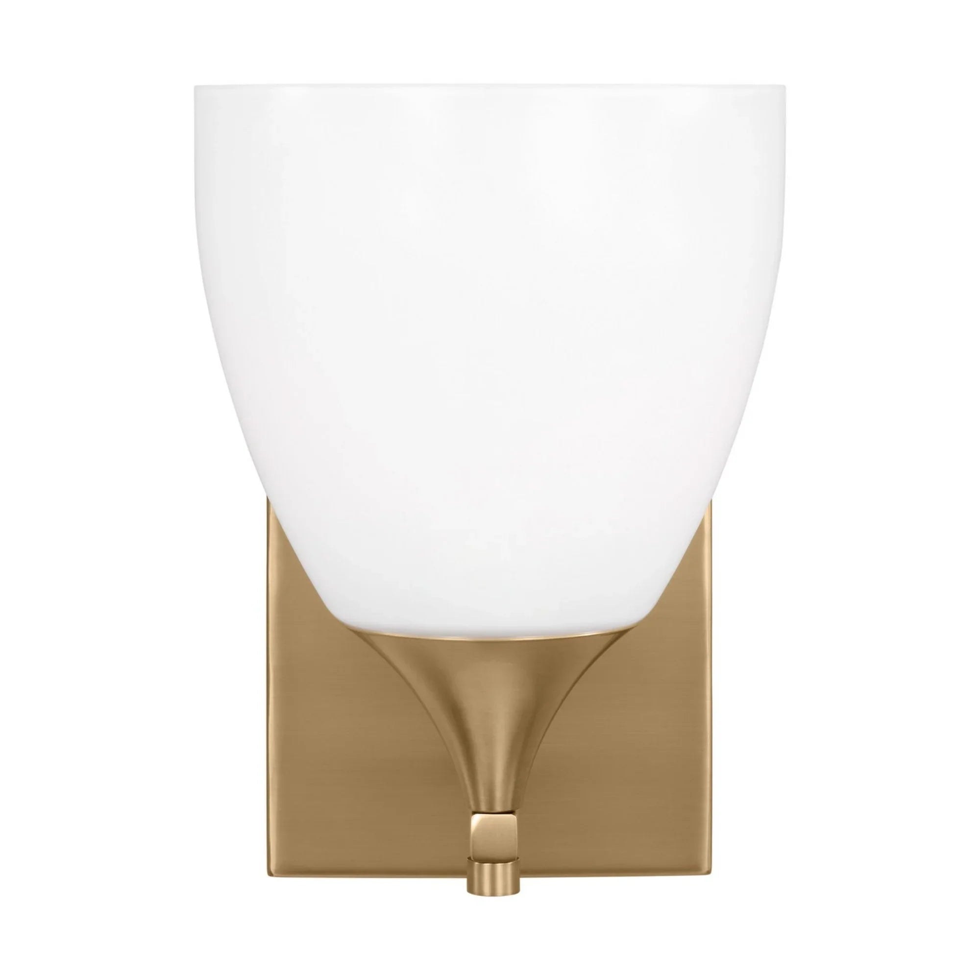 Toffino 9" Bath Sconce, Satin Brass Finish with Milk Glass - Bees Lighting
