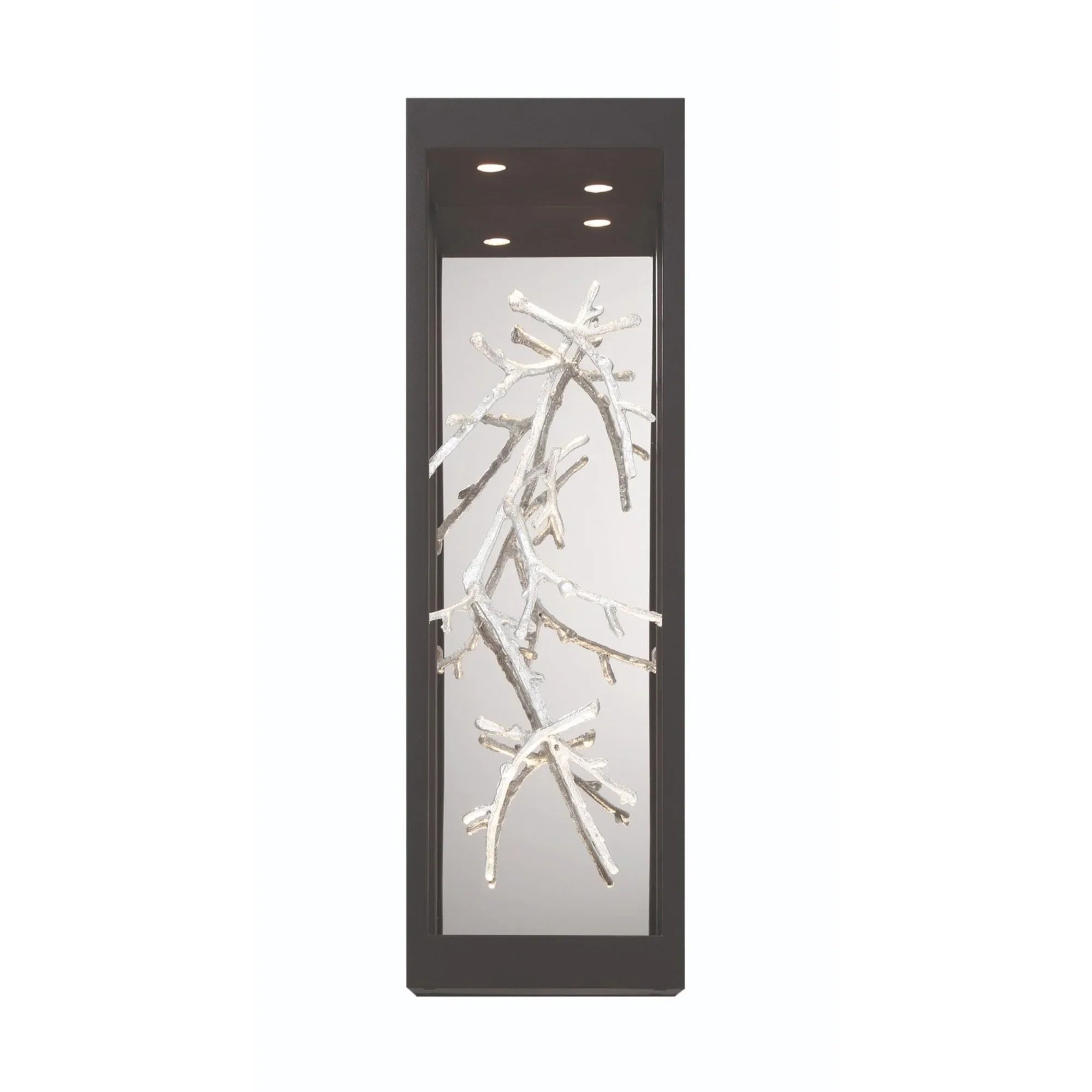 Aerie 20" LED Outdoor Wall Sconce, Silver & Black Finish - Bees Lighting